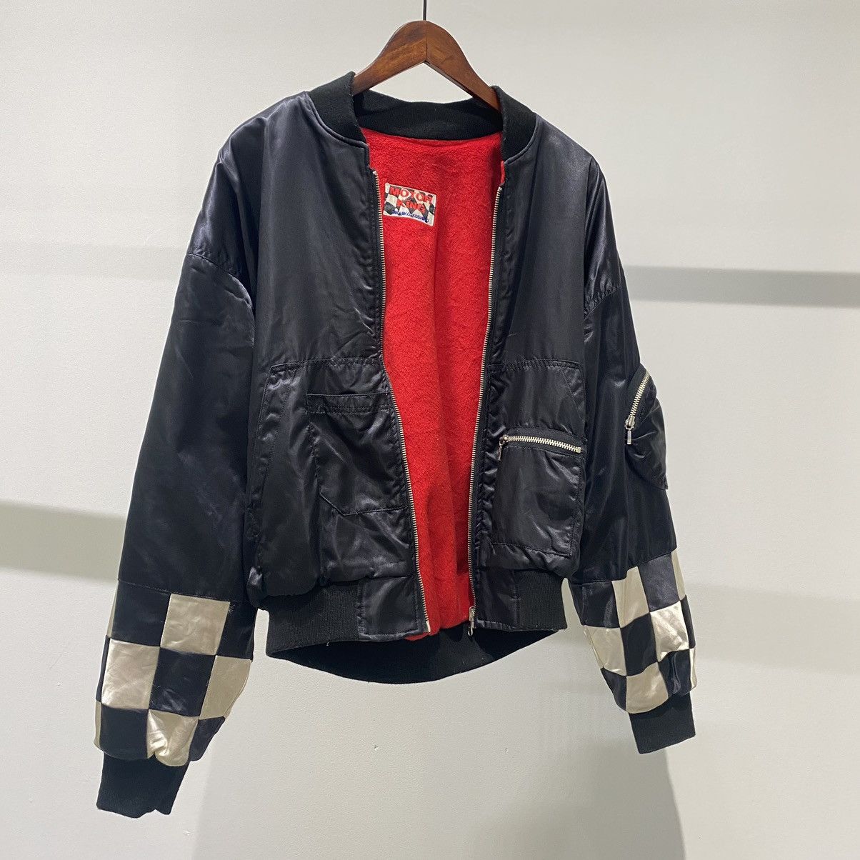 image of Michiko Koshino London x Vintage 80's Motor King By Michiko Koshino Bomber Jacket in Black (Size La