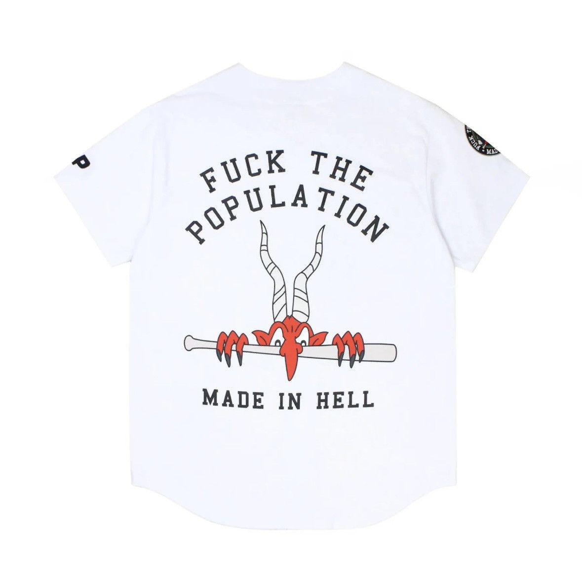 Fuck The Population FTP Fuck Baseball Jersey White Sz L Size US L / EU 52-54 / 3 - 1 Thumbnail