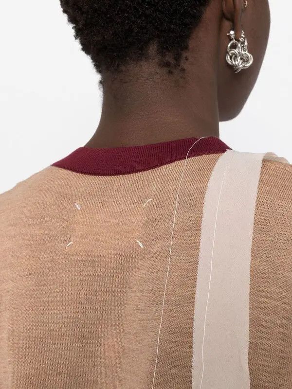 Maison Margiela o1y0625 Cardigan in Sand/Burgundy Size L / US 10 / IT 46 - 3 Thumbnail