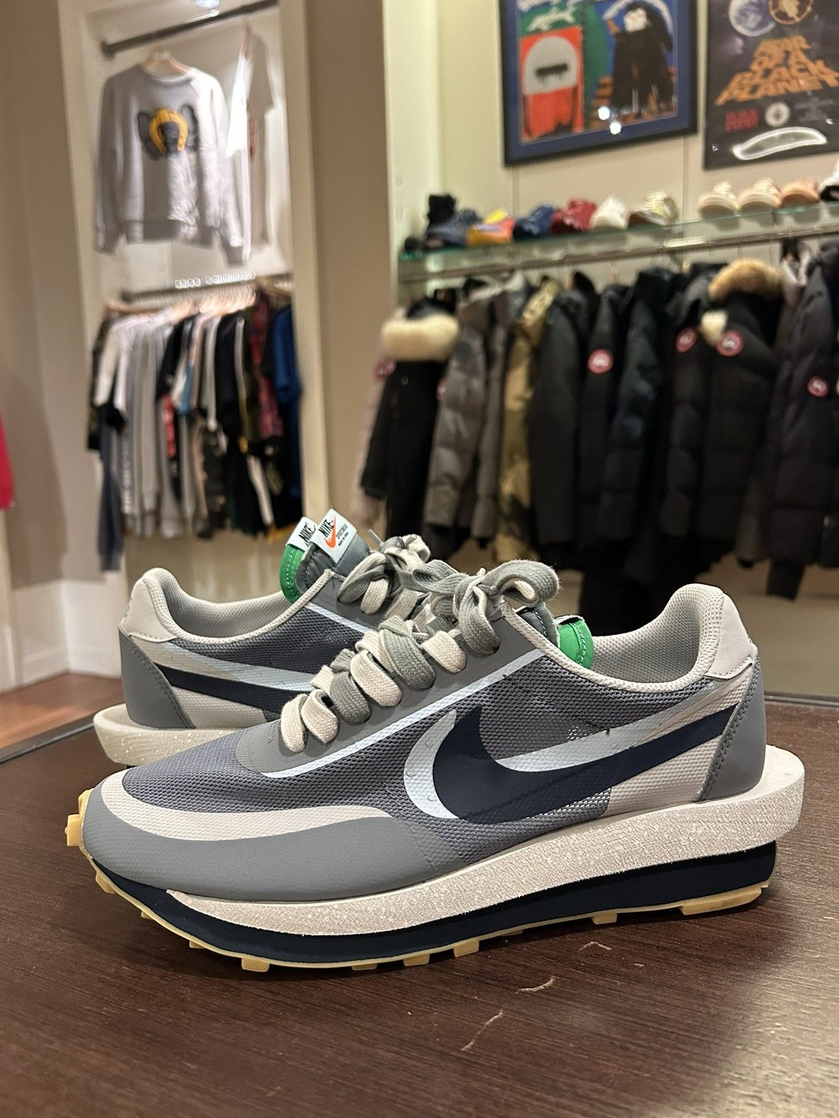 Nike sacai ld waffle grey best sale