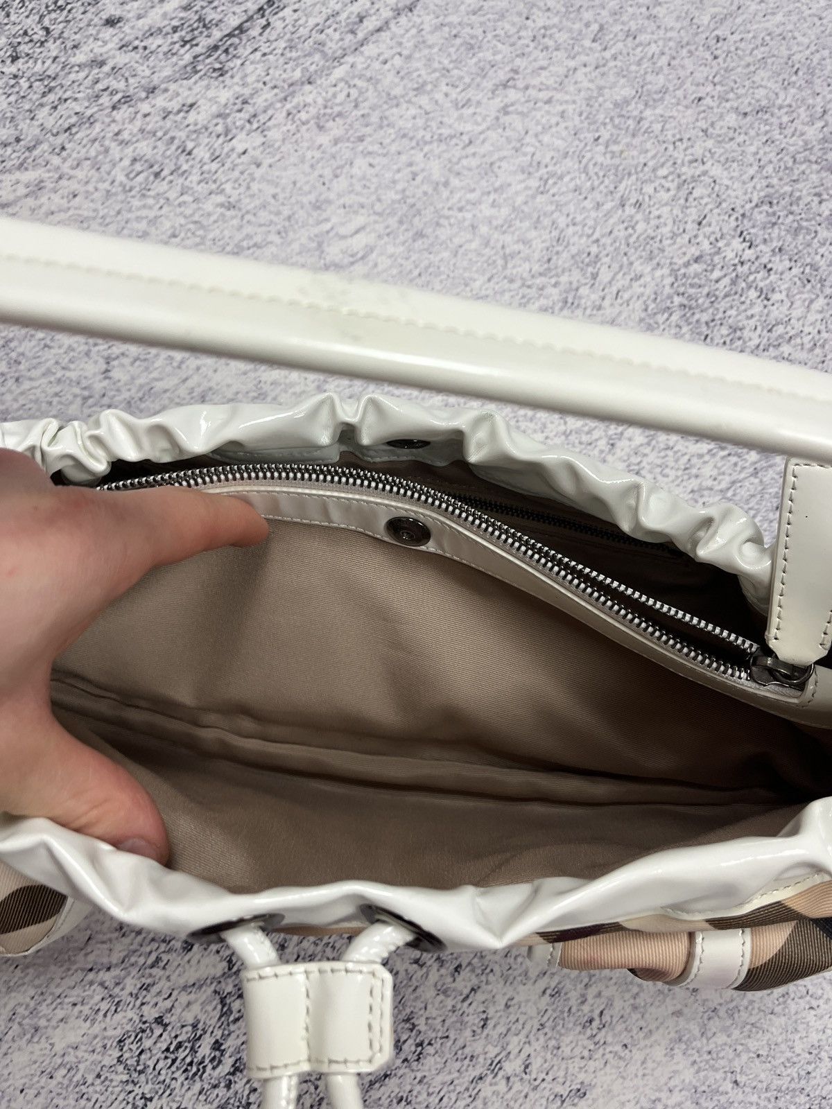 Burberry Burberry Nova Check Canvas Leather Shoulder Hand Bag Rare Size ONE SIZE - 12 Thumbnail