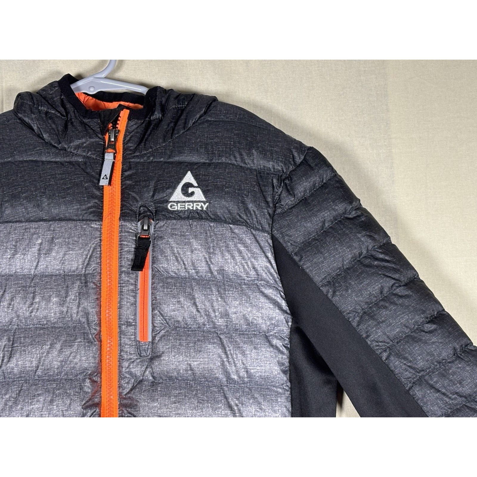 The Unbranded Brand Gerry Kids Puffer Jacket XS 5/6 Gray Black Hooded Down Size US XS / EU 42 / 0 - 16 Thumbnail