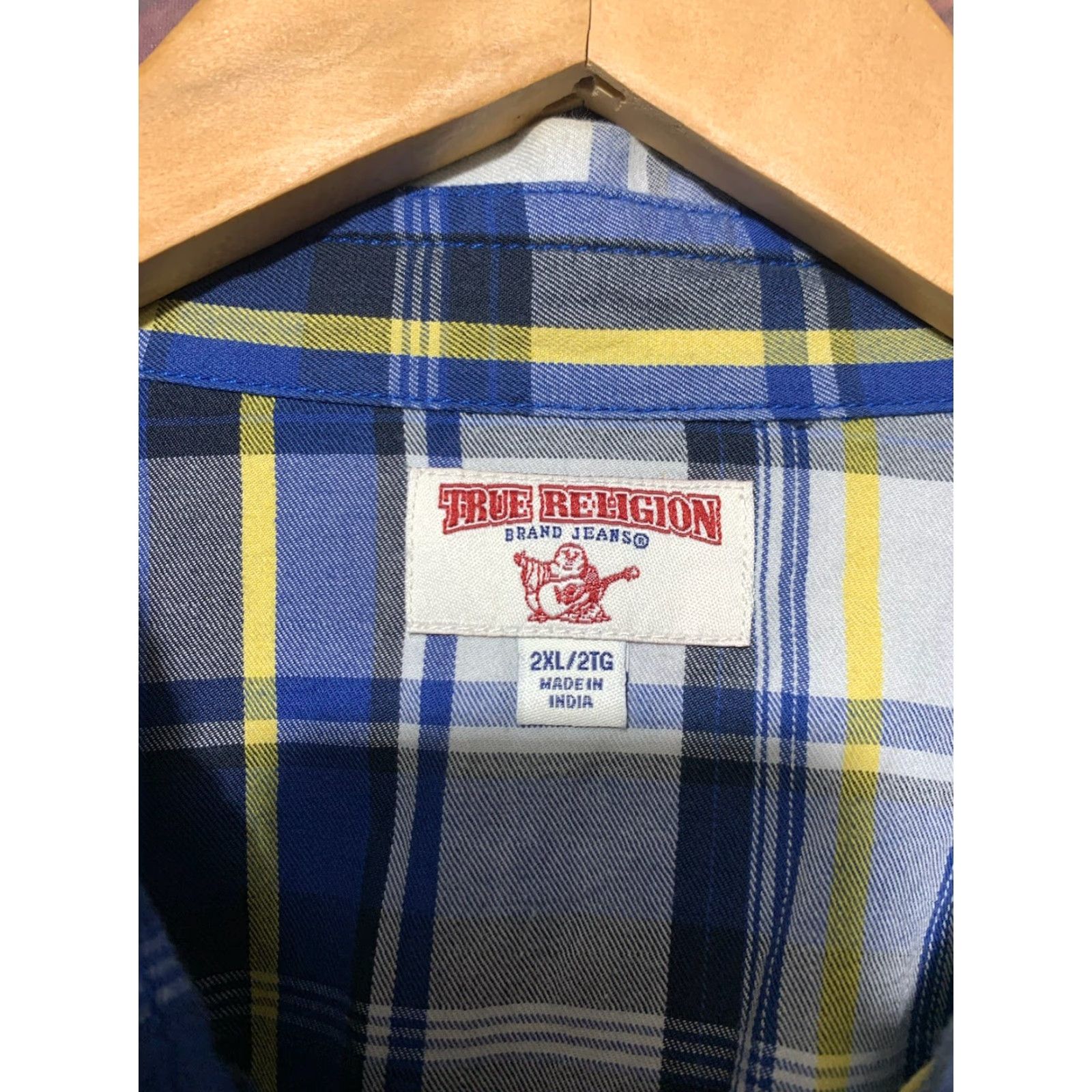 True Religion VINTAGE? No → (Original not vintage) True Religion Shirt Button-Up Plaid Blue Pearl Snap Cotton 2XL Mens Casual Workwear Western Preppy 2010s Size US XXL / EU 58 / 5 - 2 Thumbnail