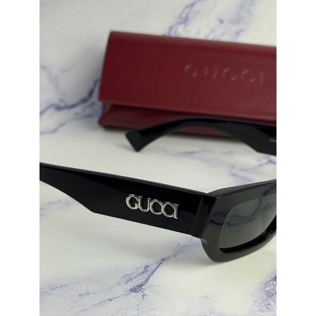 Gucci NEW Gucci GG1839S Miami Black Slim Unisex Logo Sunglasses Size ONE SIZE - 6 Thumbnail
