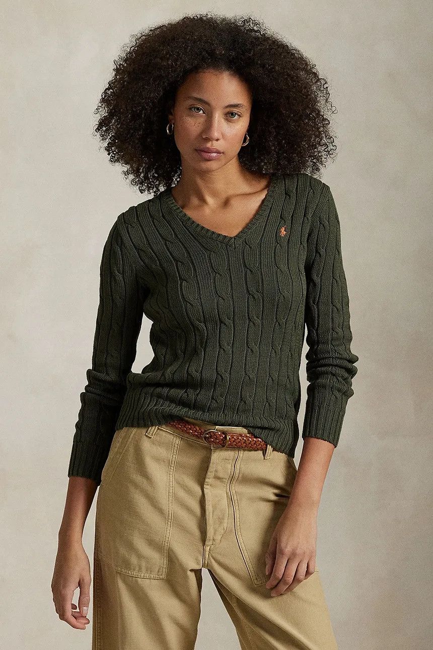 Polo Ralph Lauren Polo Ralph Lauren Braided Cable Knit V Neck Cotton Sweater Size S / US 4 / IT 40 - 9 Thumbnail
