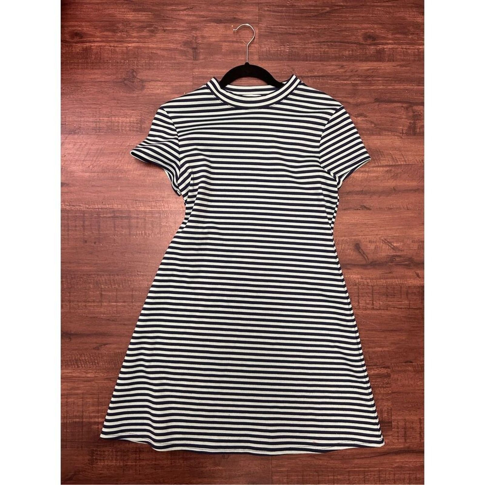 Free People Free People Turquoise Blue Striped ON THE LINE Dress Medium Size M / US 6-8 / IT 42-44 - 2 Thumbnail