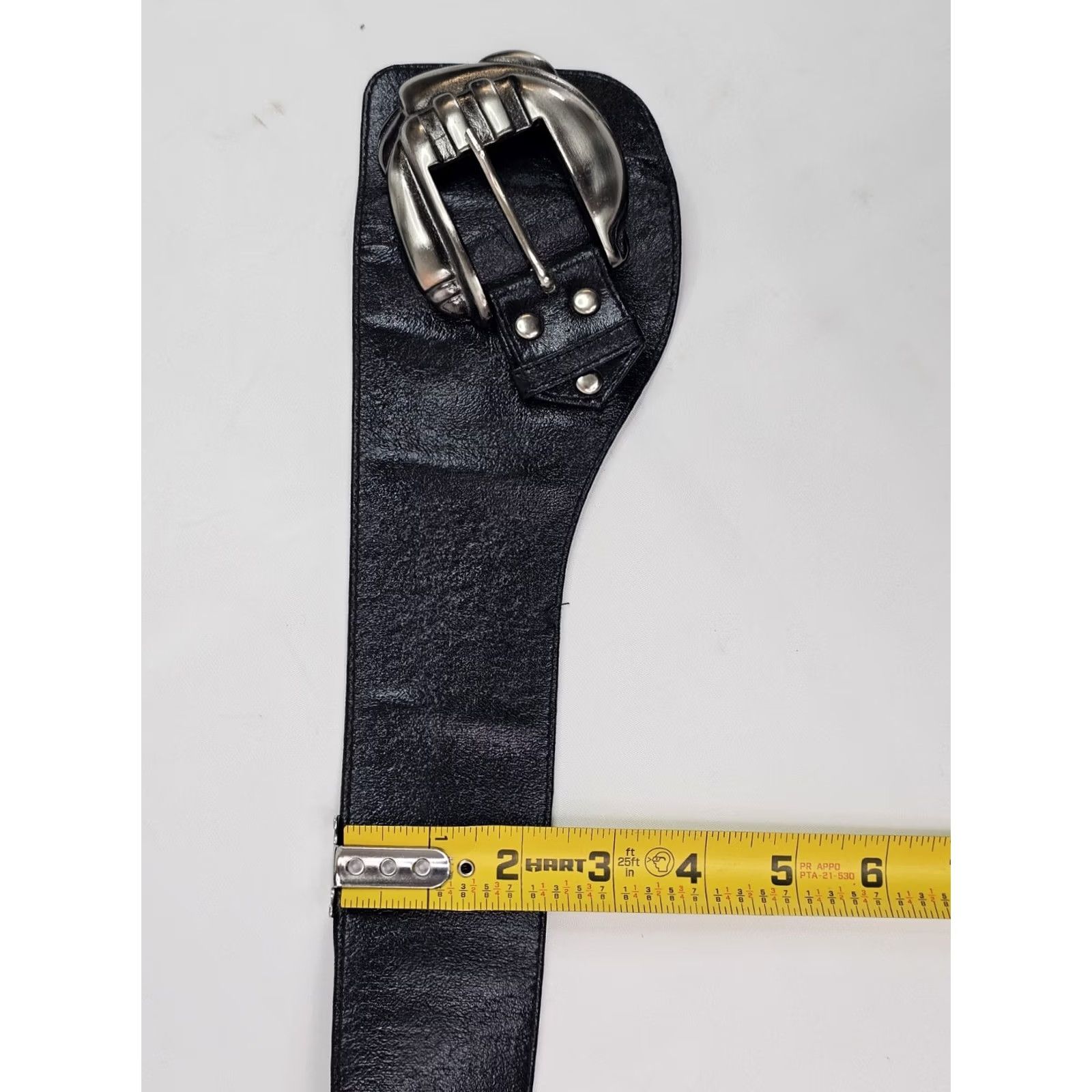 Vintage Vtg Alamo Belt Roller Buckle Black ML Size 31"–37" Womens Faux Leather Studded Floral Stamped Classic 90s Style Size ONE SIZE - 5 Thumbnail