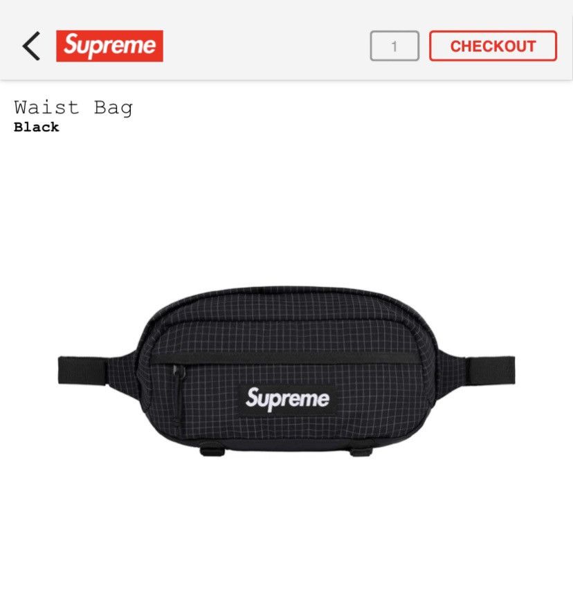 image of Supreme Black Fanny Pack Water Proof 3M, Men's
