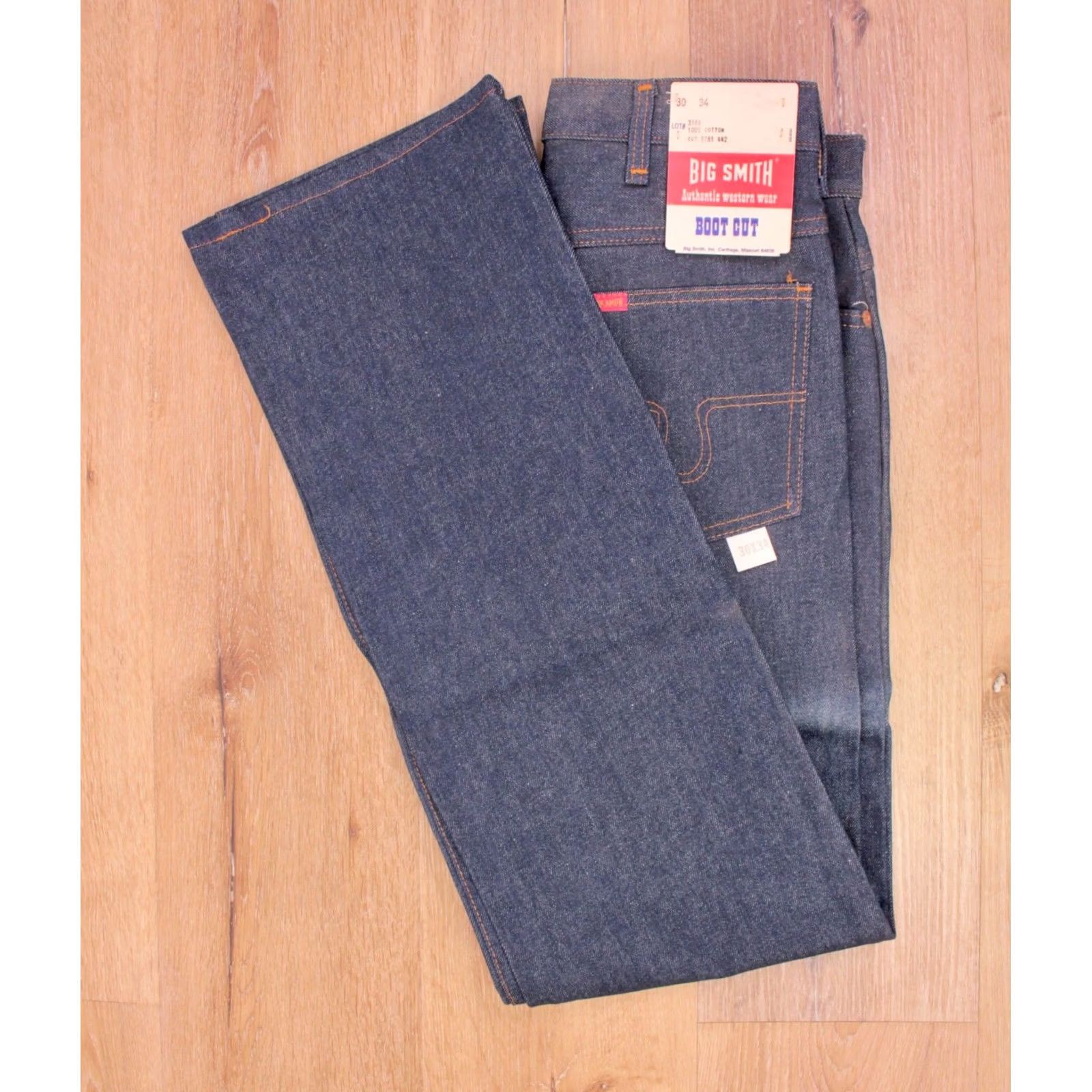 Vintage VINTAGE 70s Big Smith Jeans Boot Cut 30x34 Blue Mens Size US 30 / EU 46 - 2 Thumbnail