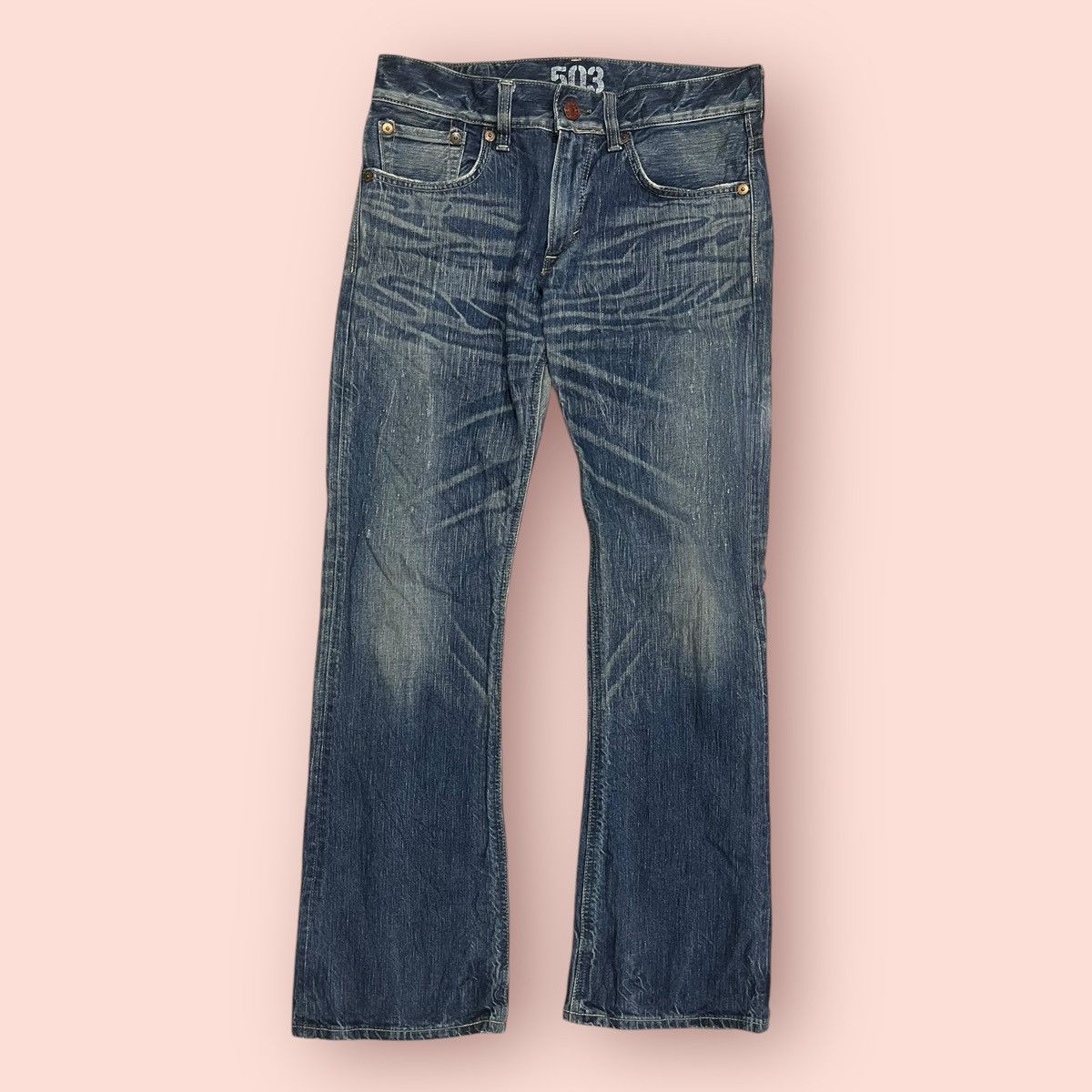 14th Addiction × Edwin × Le Grande Bleu (L.G.B.) VINTAGE FLARED JEANS EDWIN 503 JAPAN (W32'-33') Size US 33 - 3 Thumbnail