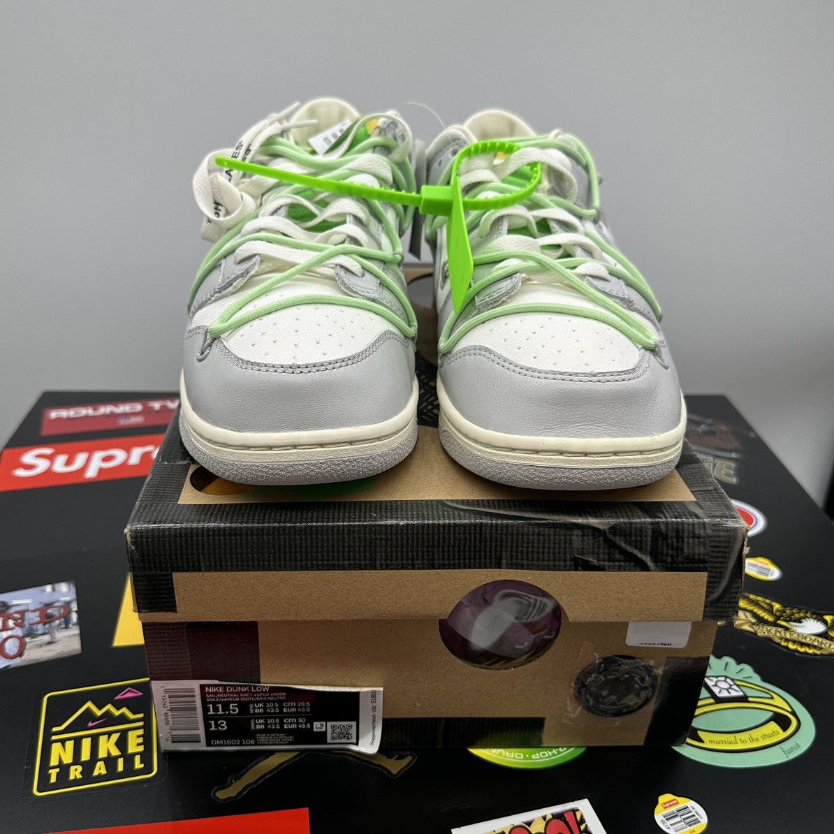 Nike × Off-White Nike Dunk Low Off-White Lot 7 Size US 11.5 / EU 44-45 - 3 Thumbnail