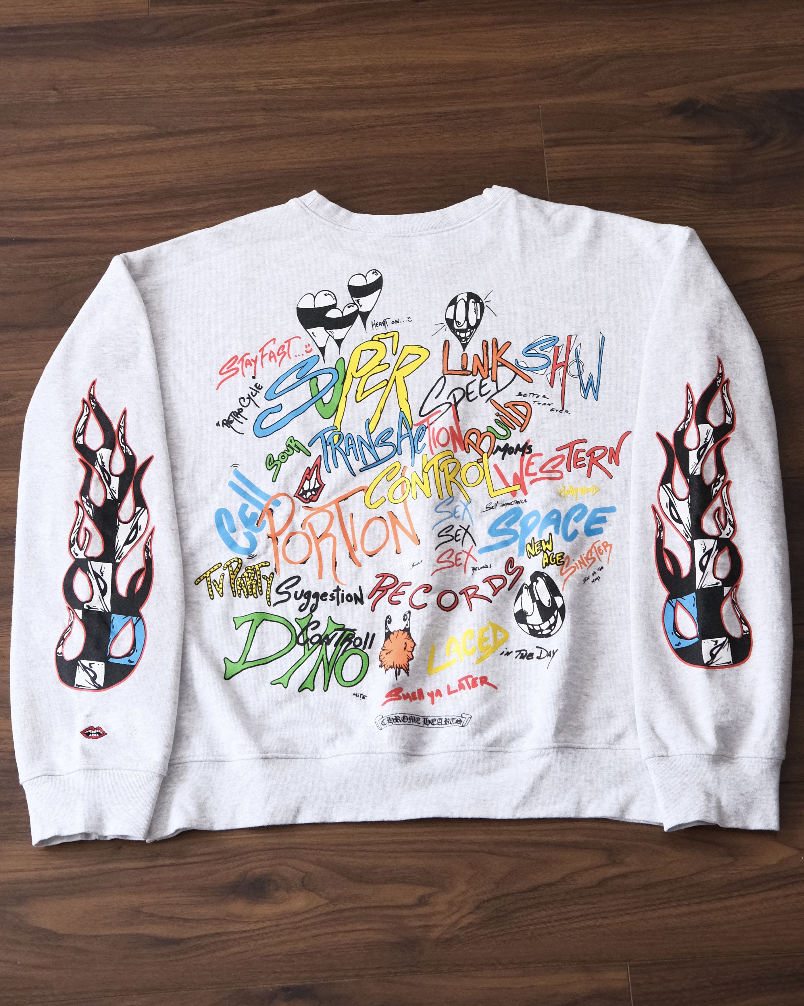 Chrome Hearts Chrome Hearts Mattry Boy Crewneck Brain Flame Grey Sweater Size US L / EU 52-54 / 3 - 1 Thumbnail