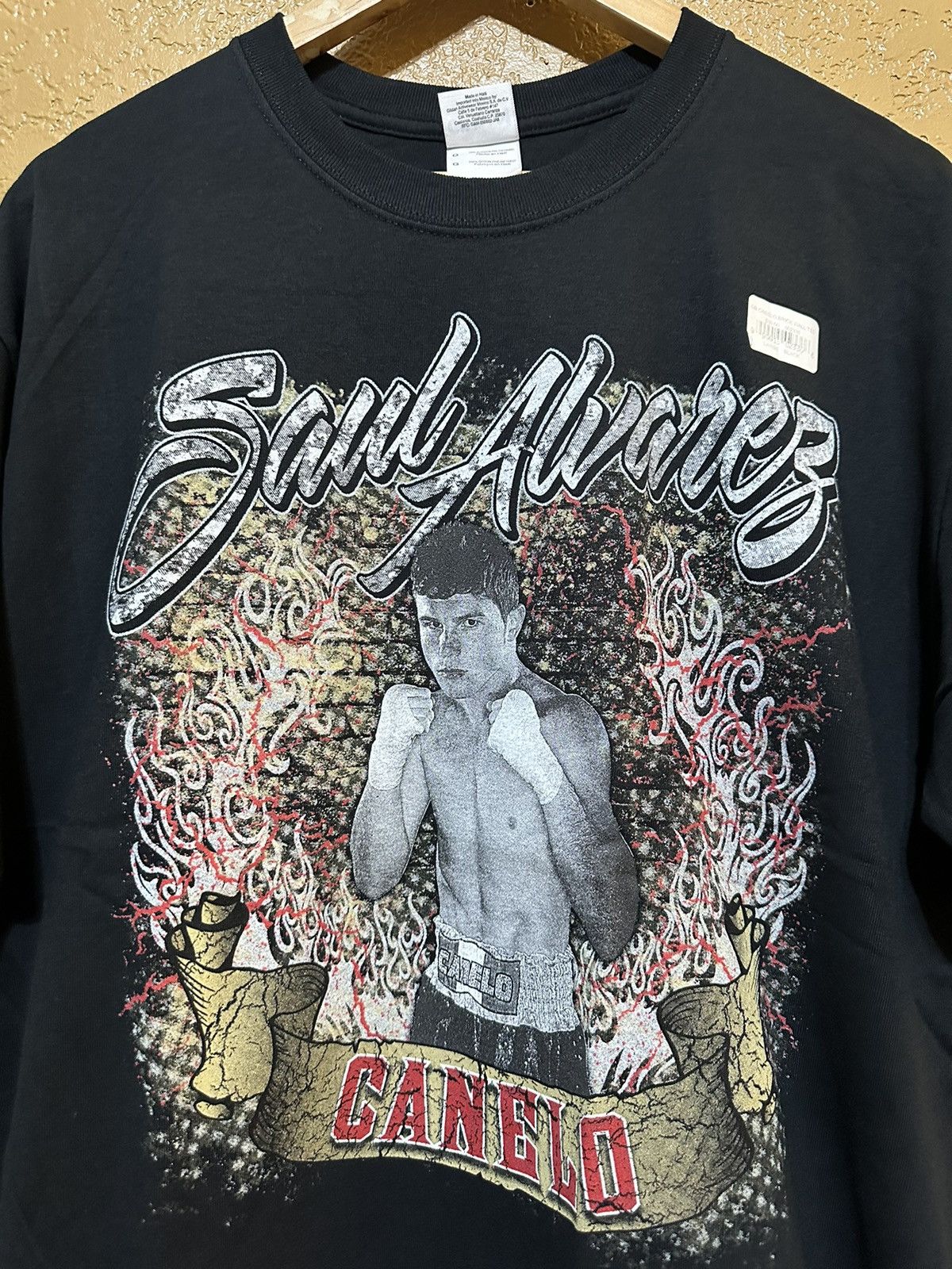 image of Vintage Rookie Canelo Golden Boy Promotions Boxing T Shirt in Black, Men's (Size Large)