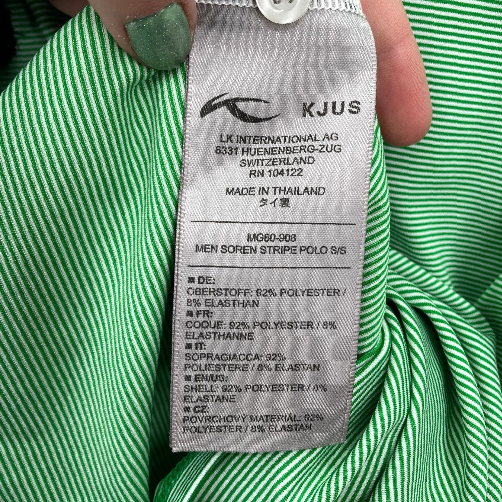 KJUS Kjus Soren Polo Shirt Mens 2XL Green Striped Short Sleeve UPF 50+ Golf Preppy Shirt Size US XXL / EU 58 / 5 - 5 Thumbnail