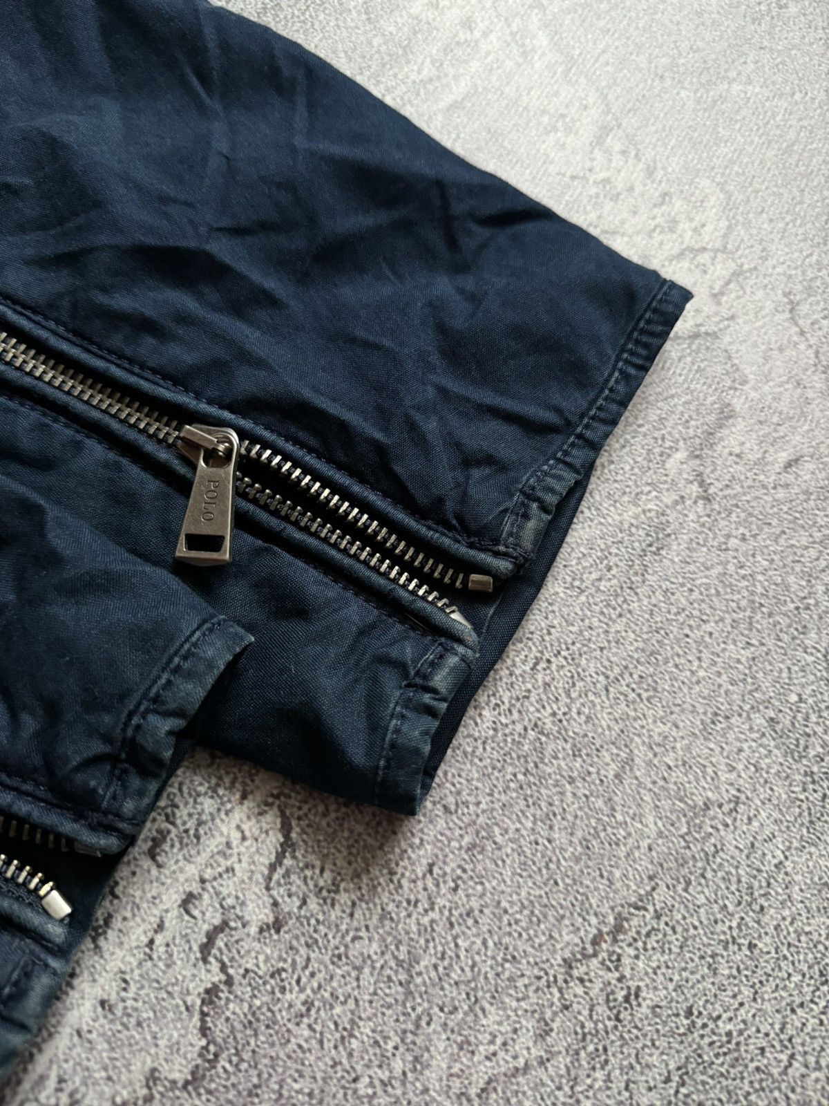 Polo Ralph Lauren × Vintage Polo Ralph Lauren XXL zip bomber style denim bike jacket 00s Size US XXL / EU 58 / 5 - 18 Thumbnail
