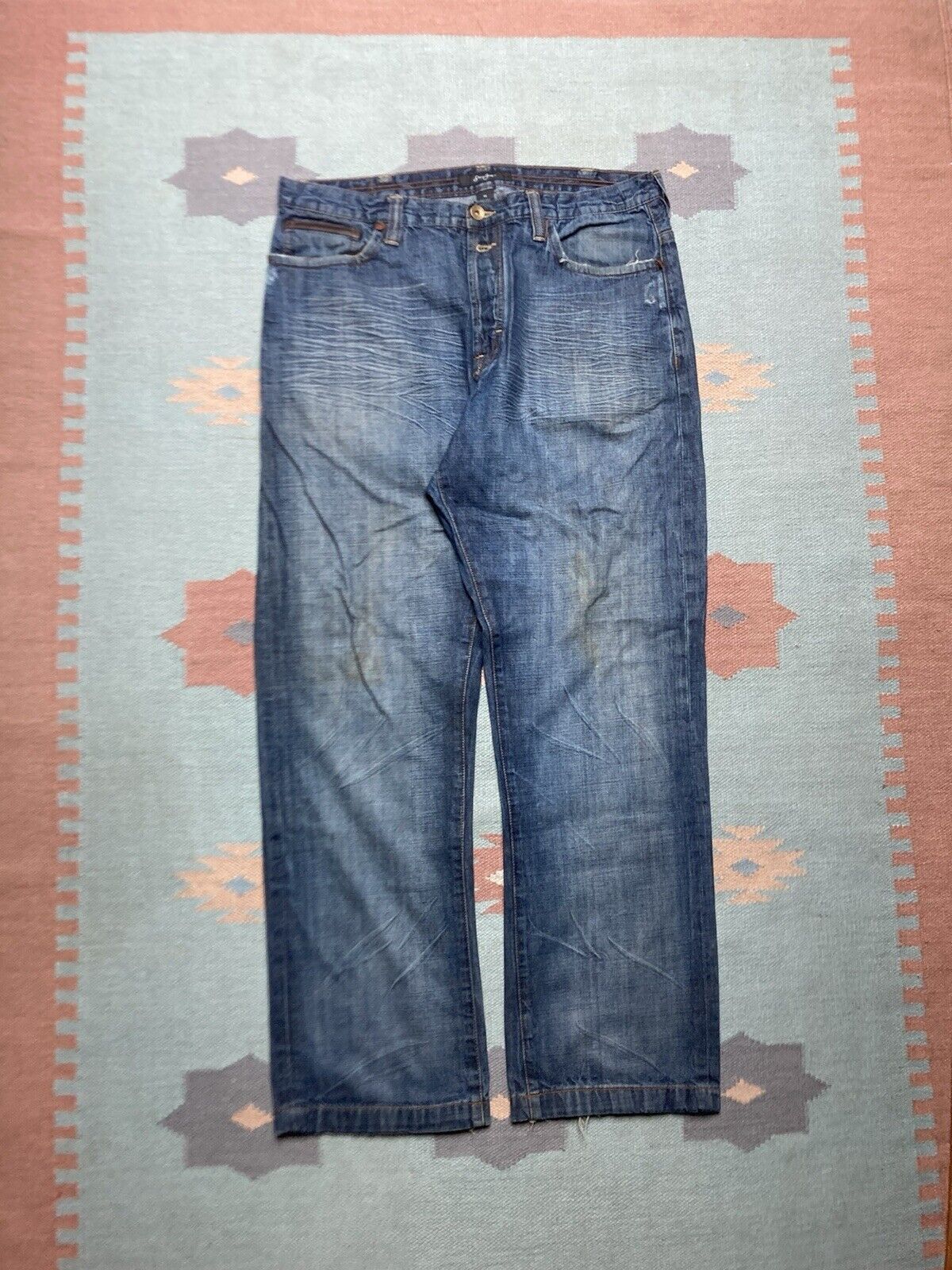Sean John × Vintage VTG y2k baggy jeans Sean John faded wide pipes skater 38x34 Size US 38 / EU 54 - 5 Thumbnail