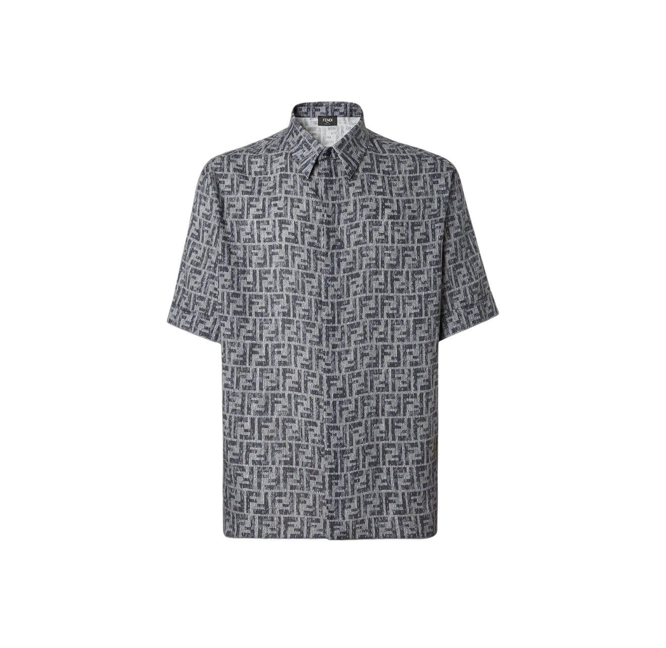 Fendi Fendi FF Monogram Linen Short Sleeve Shirt 38 Size US S / EU 44-46 / 1 - 1 Thumbnail