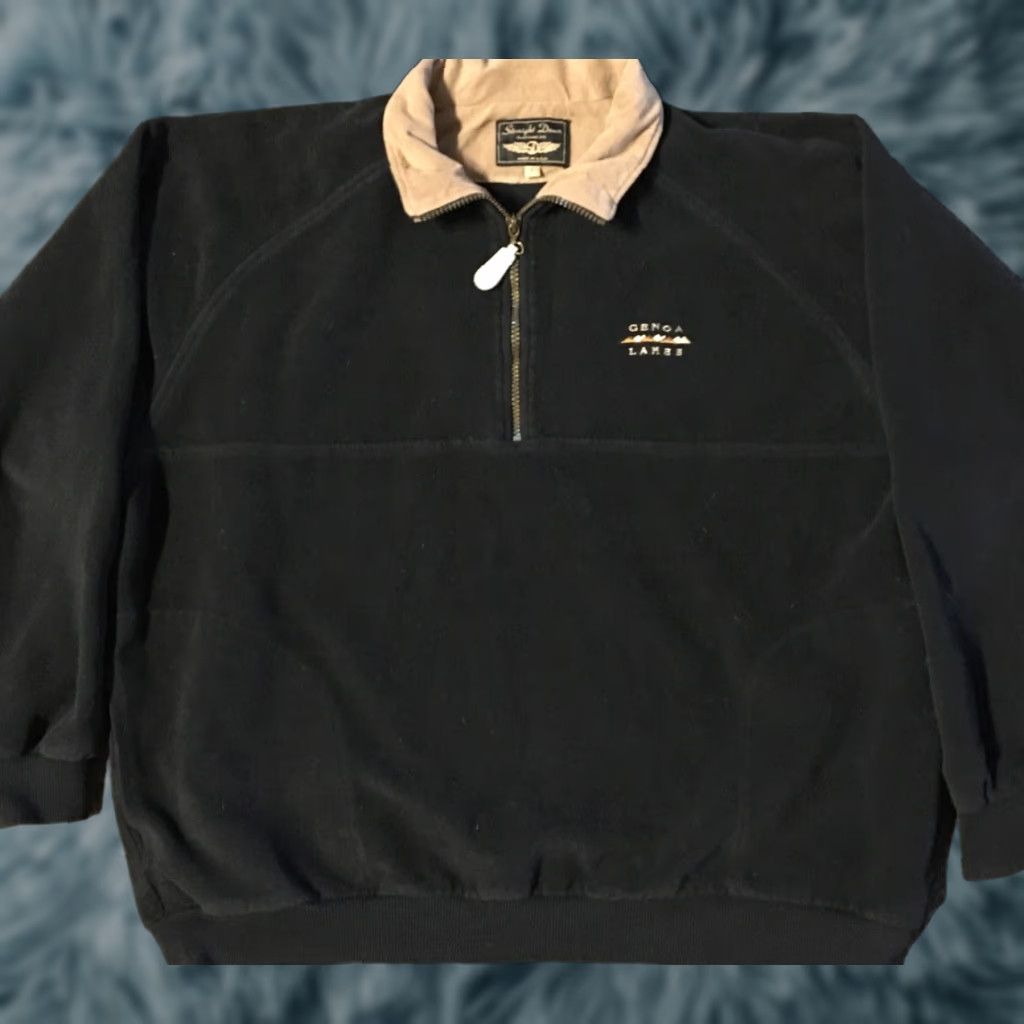 Vintage VINTAGE 90s Genoa Lakes Golf Course 1/4 Zip Jacket L USA Nevada Black Mens Size US L / EU 52-54 / 3 - 1 Thumbnail
