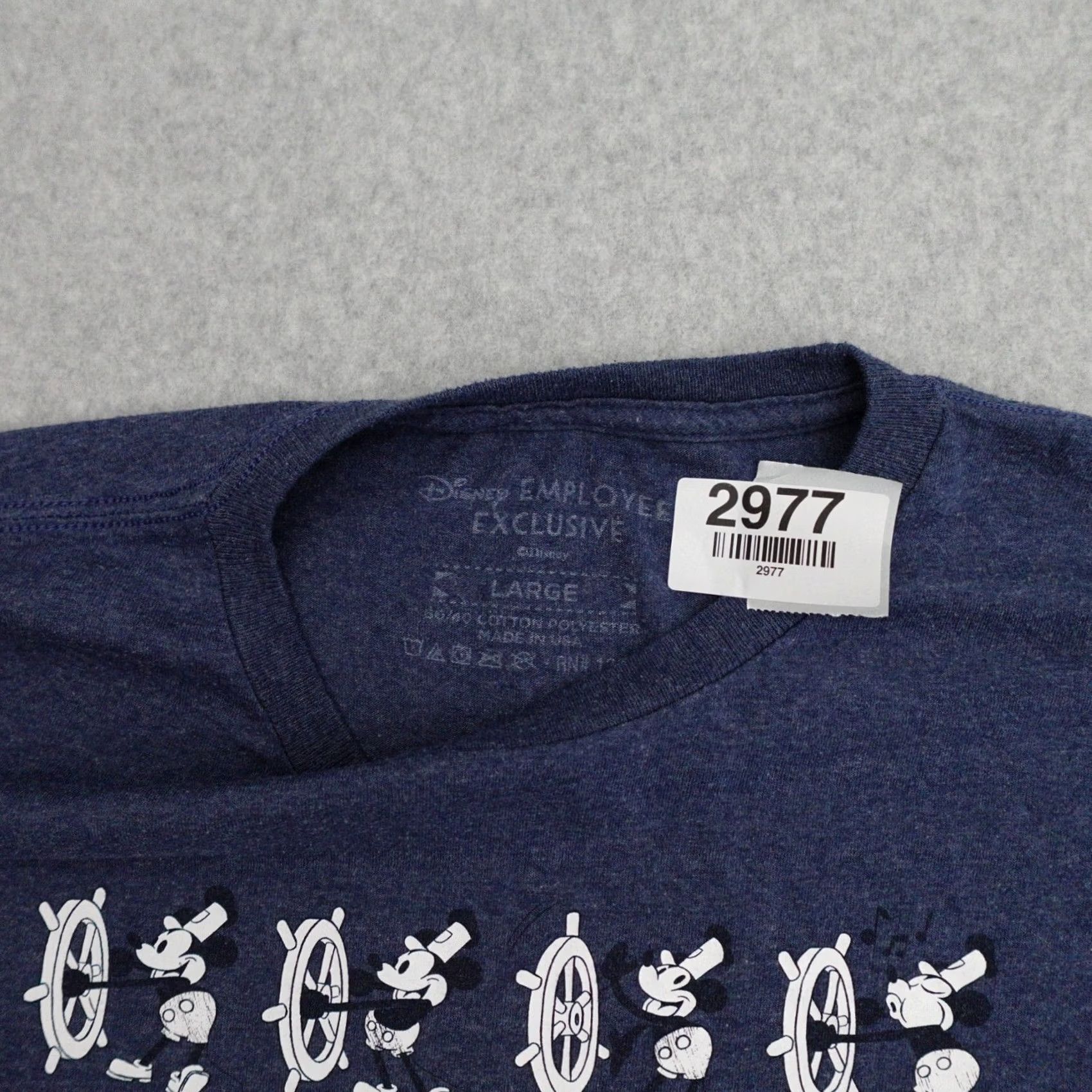 Disney VINTAGE Disney Mickey Mouse T-Shirt Adult Large Blue Steamboat Willie 1928 Graphic Mens Size US L / EU 52-54 / 3 - 4 Thumbnail
