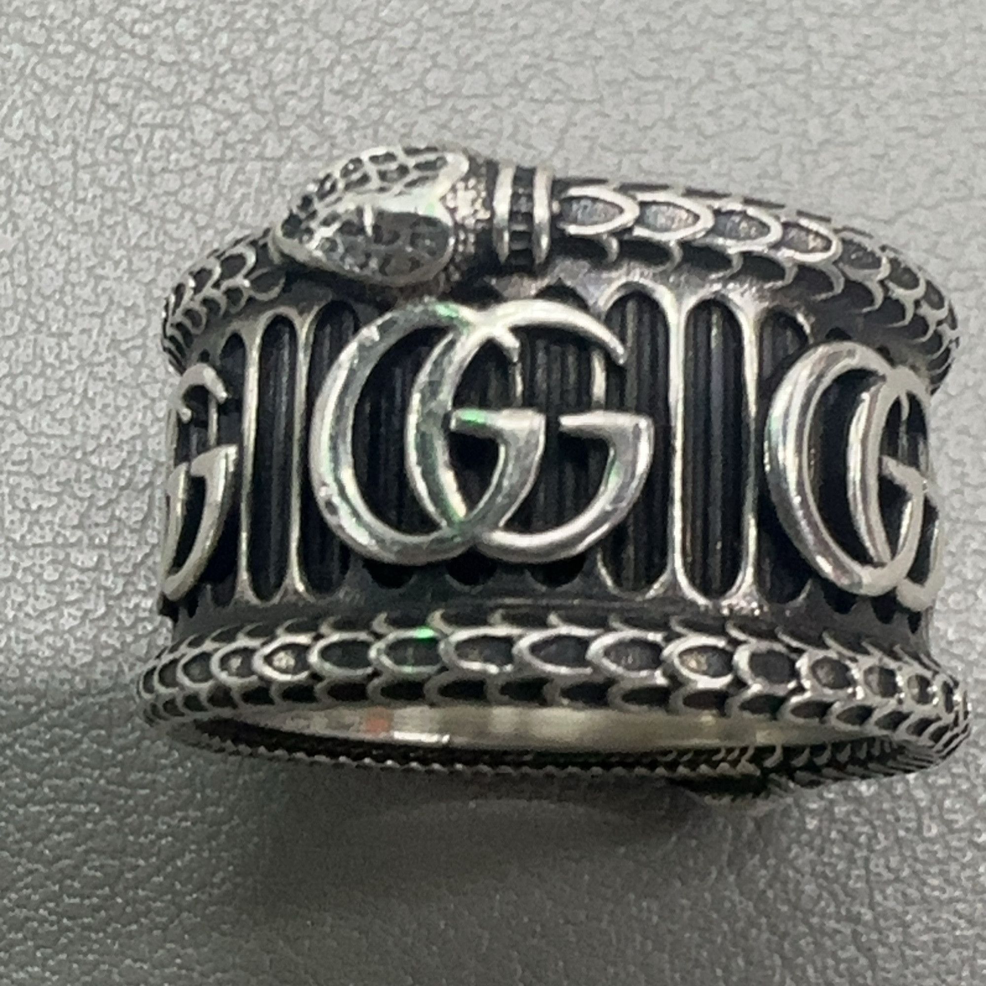 Gucci Gucci Silver GG Snake Detail Ring-2506 Size ONE SIZE - 5 Thumbnail
