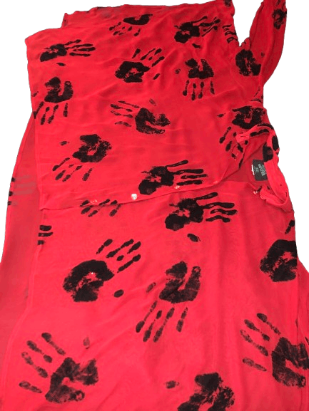 Jean Paul Gaultier 1991 "Hands" Print Oversized Red Shirt Size L / US 10 / IT 46 - 5 Thumbnail