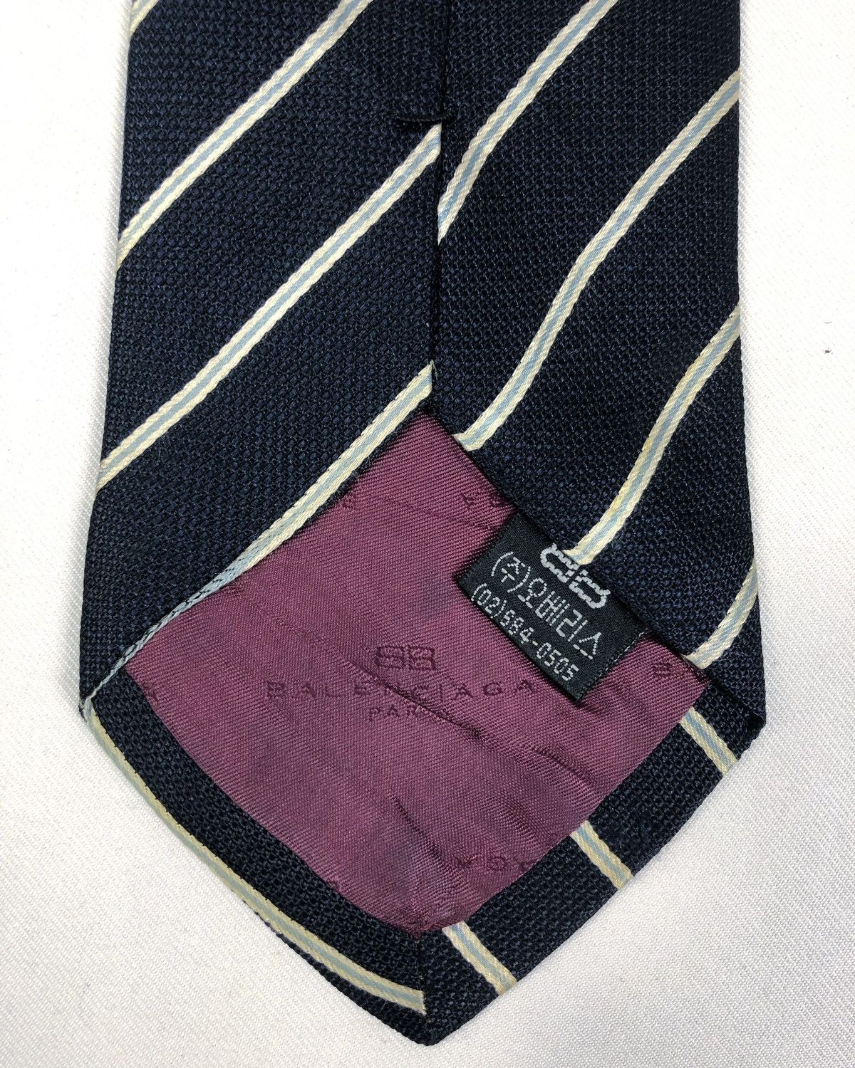 Balenciaga Rare Vintage Balenciaga Stripes Silk Tie Size ONE SIZE - 5 Thumbnail