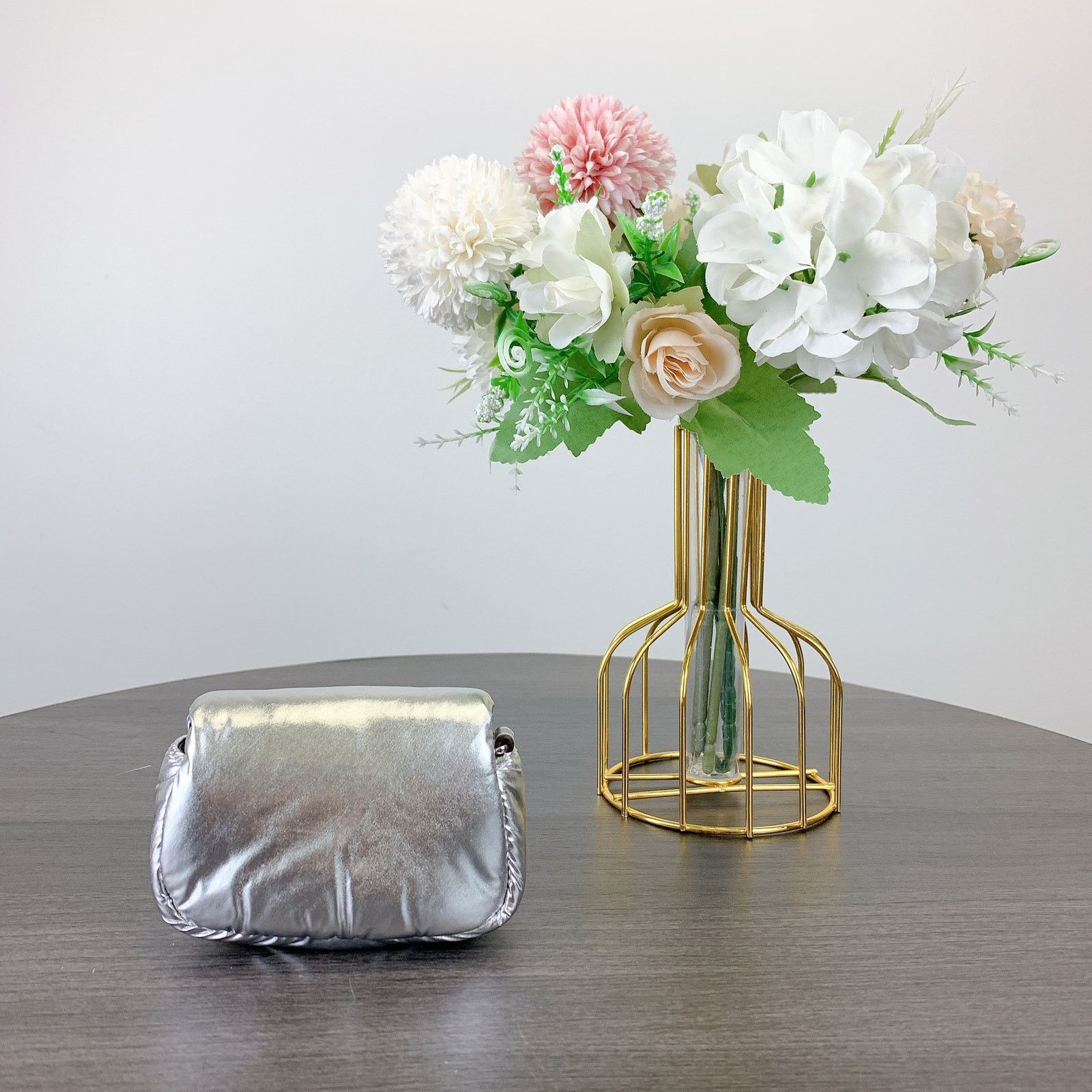 Tory Burch Tory Burch 164598 Britten Nylon Puffy Card Case IN SILVER Size ONE SIZE - 3 Thumbnail