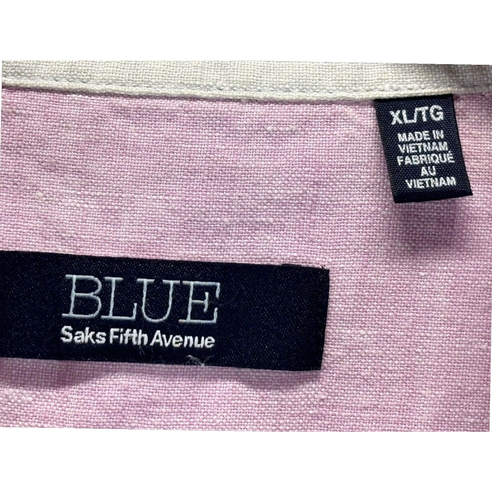 Saks Fifth Avenue Saks Fifth Avenue Linen Shirt Adult Extra Large Pink Short Sleeve Button Up Beach Size US XL / EU 56 / 4 - 4 Thumbnail