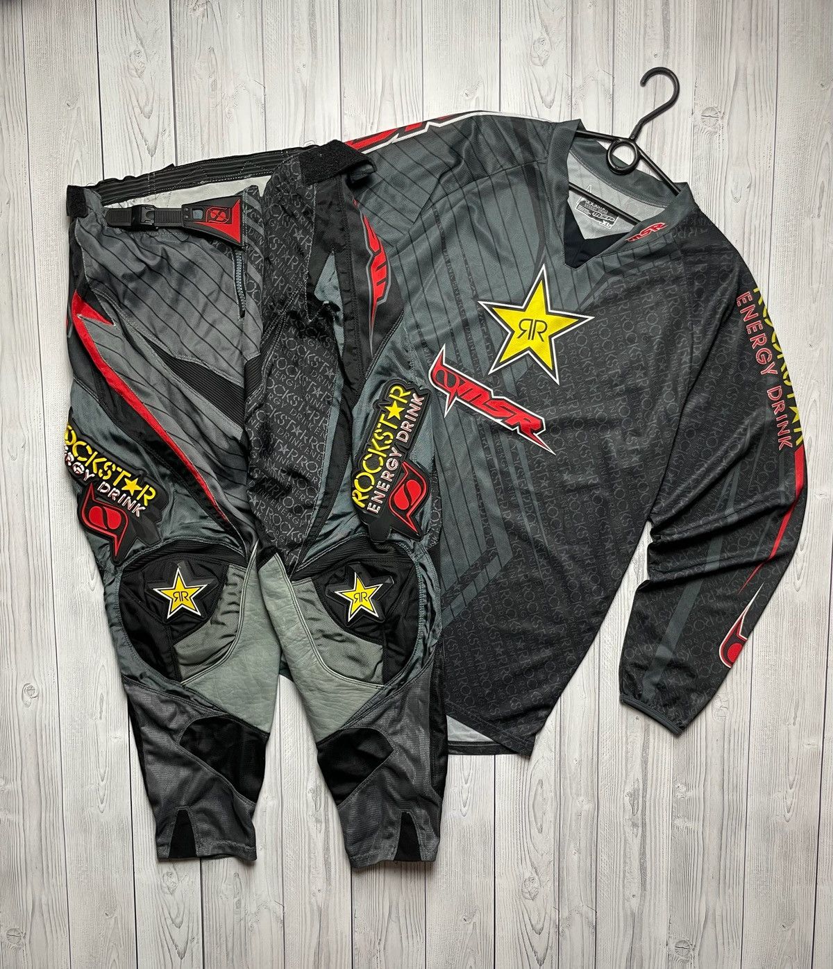 Vintage Vintage Rockstar Moto track suit jersey + Pants Energy Drink Size US 36 / EU 52 - 1 Thumbnail