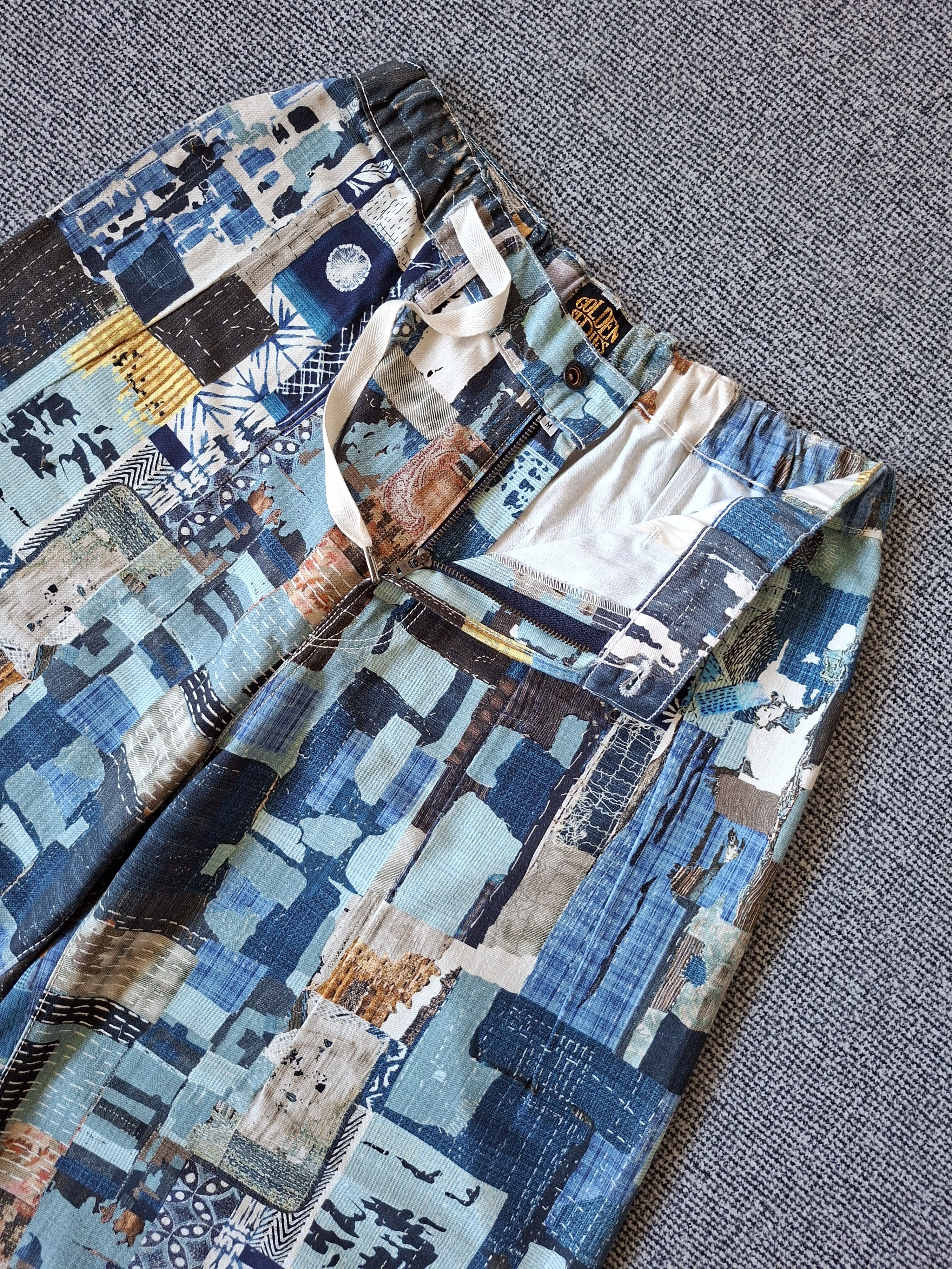 Blue Blue Japan 💥Kaito sashiko boro print japanese style nikkapokka pants Size US 32 / EU 48 - 8 Thumbnail