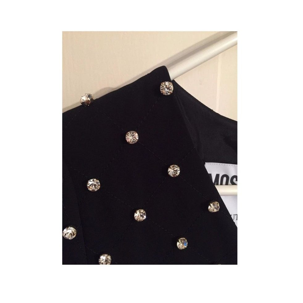 Moschino MOSCHINO Coutur Jeremy Scott Crystal Diamonds Crepe Dress Size M / US 6-8 / IT 42-44 - 9 Thumbnail