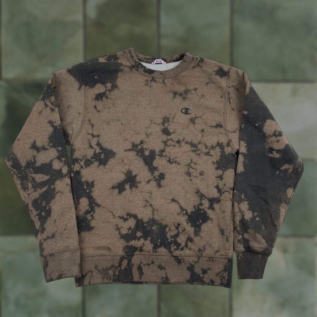 Champion VINTAGE Champion Sweatshirt Men Small Black Bleach Dyed Crewneck Pullover Y2K Grunge Size US S / EU 44-46 / 1 - 1 Thumbnail