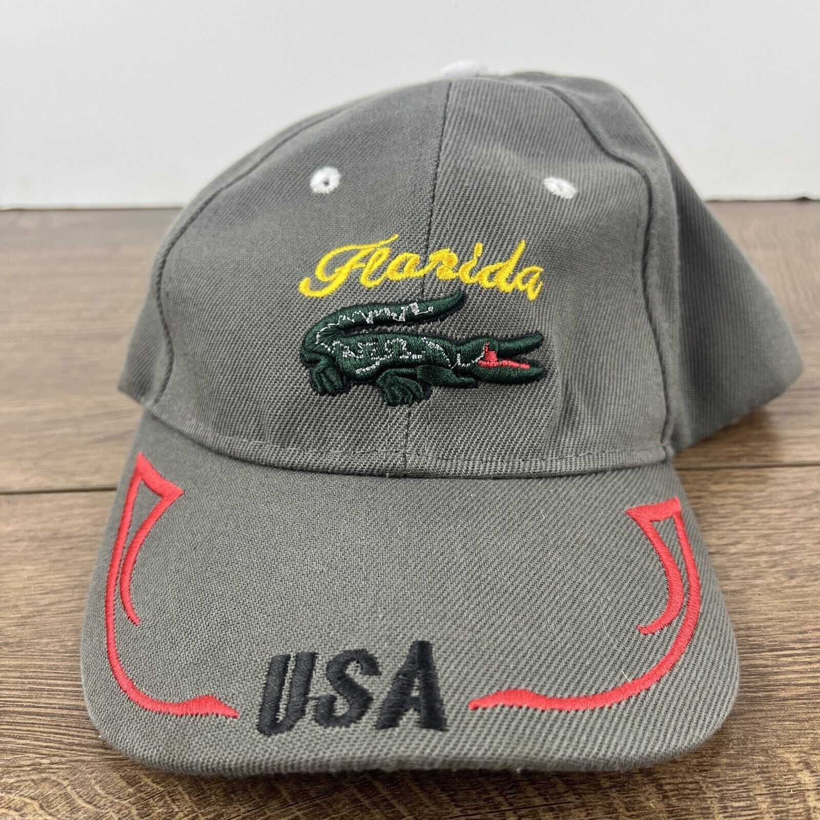 Other Florida Hat Alligator Gator Gray Hat Adjustable Adult Size G Size ONE SIZE - 5 Thumbnail