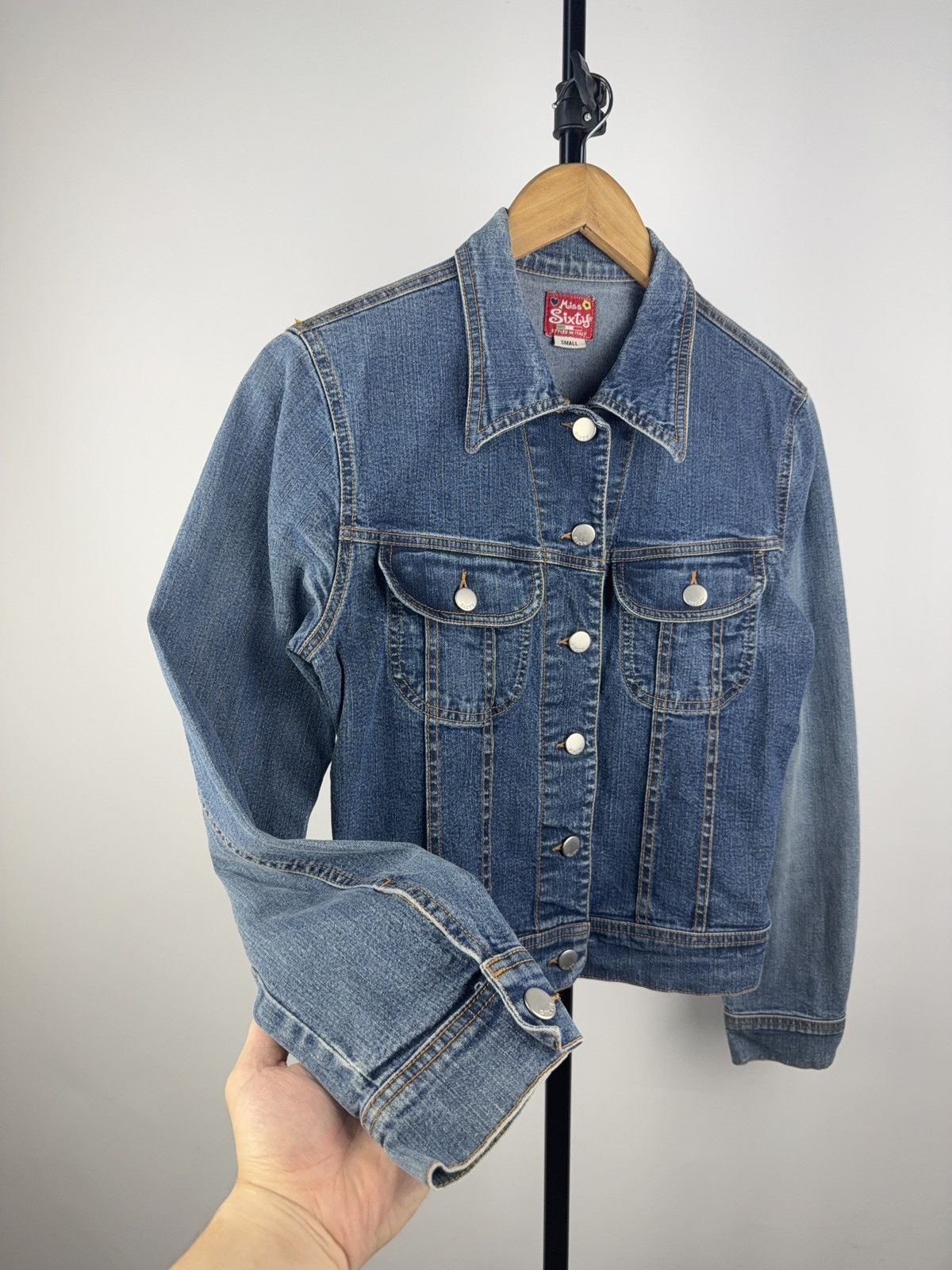 Miss Sixty Rare Vintage Y2K Miss Sixty Faded Denim Jacket Retro 90s Size S / US 4 / IT 40 - 2 Thumbnail