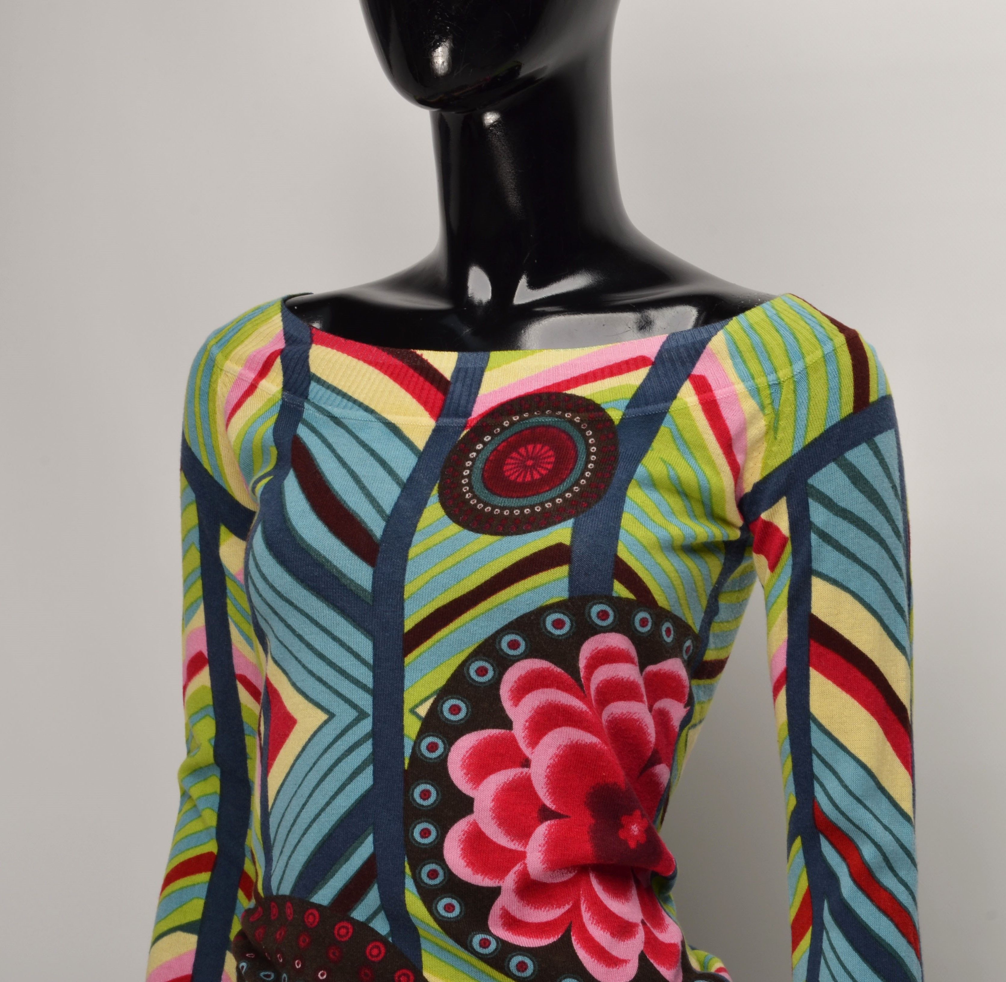 Desigual Desigual Y2K Boho Long Sleeve Multicolor Jumper Size M / US 6-8 / IT 42-44 - 2 Thumbnail