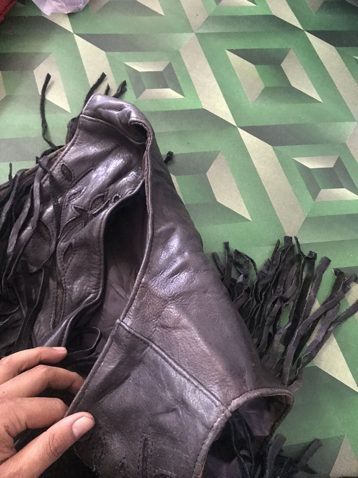 Branded Leather × Leather × Vintage Vintage 80s Branded Leather For Rider Jacket Size S / US 4 / IT 40 - 10 Thumbnail