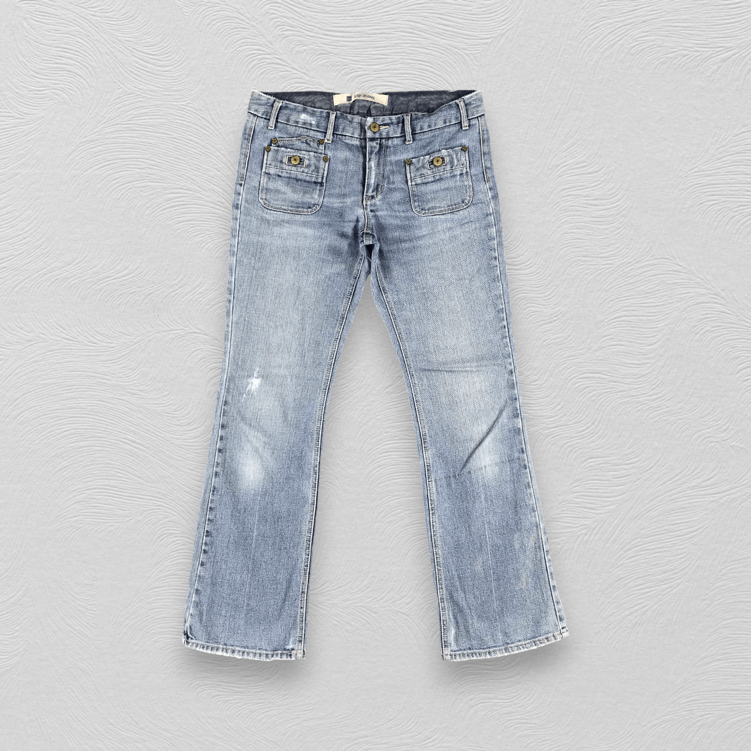 Gap GAP Bush Pants Medium Wash Flare Denim KJ1321 Size US 30 / EU 46 - 1 Thumbnail