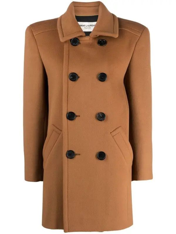 Saint Laurent Paris o1bcso1str1225 Manteau Double Ouvrable Azelan in Brown Size XS / US 0-2 / IT 36-38 - 1 Thumbnail