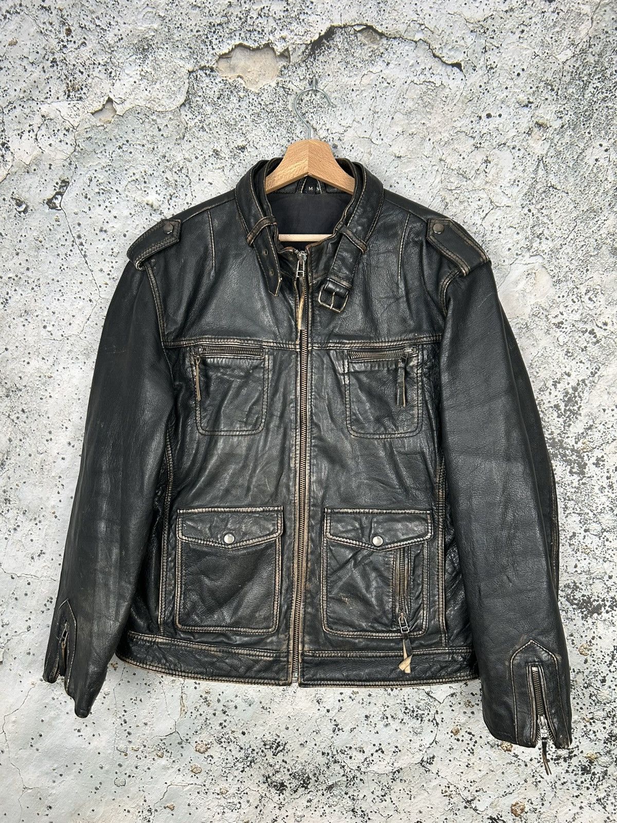 Genuine Leather Avant Garde Genuine Leather Jacket Grunge Punk Rock Metal Size US M / EU 48-50 / 2 - 1 Thumbnail