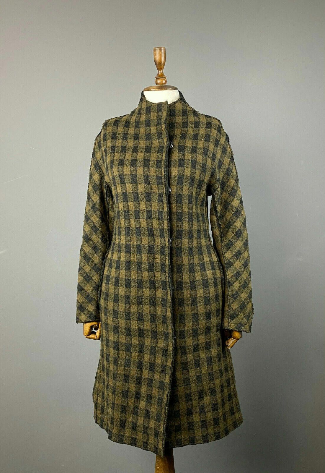 Oscar De La Renta Oska Check Boiled Wool Snap Coat Jacket Size 2 Size XS / US 0-2 / IT 36-38 - 1 Thumbnail