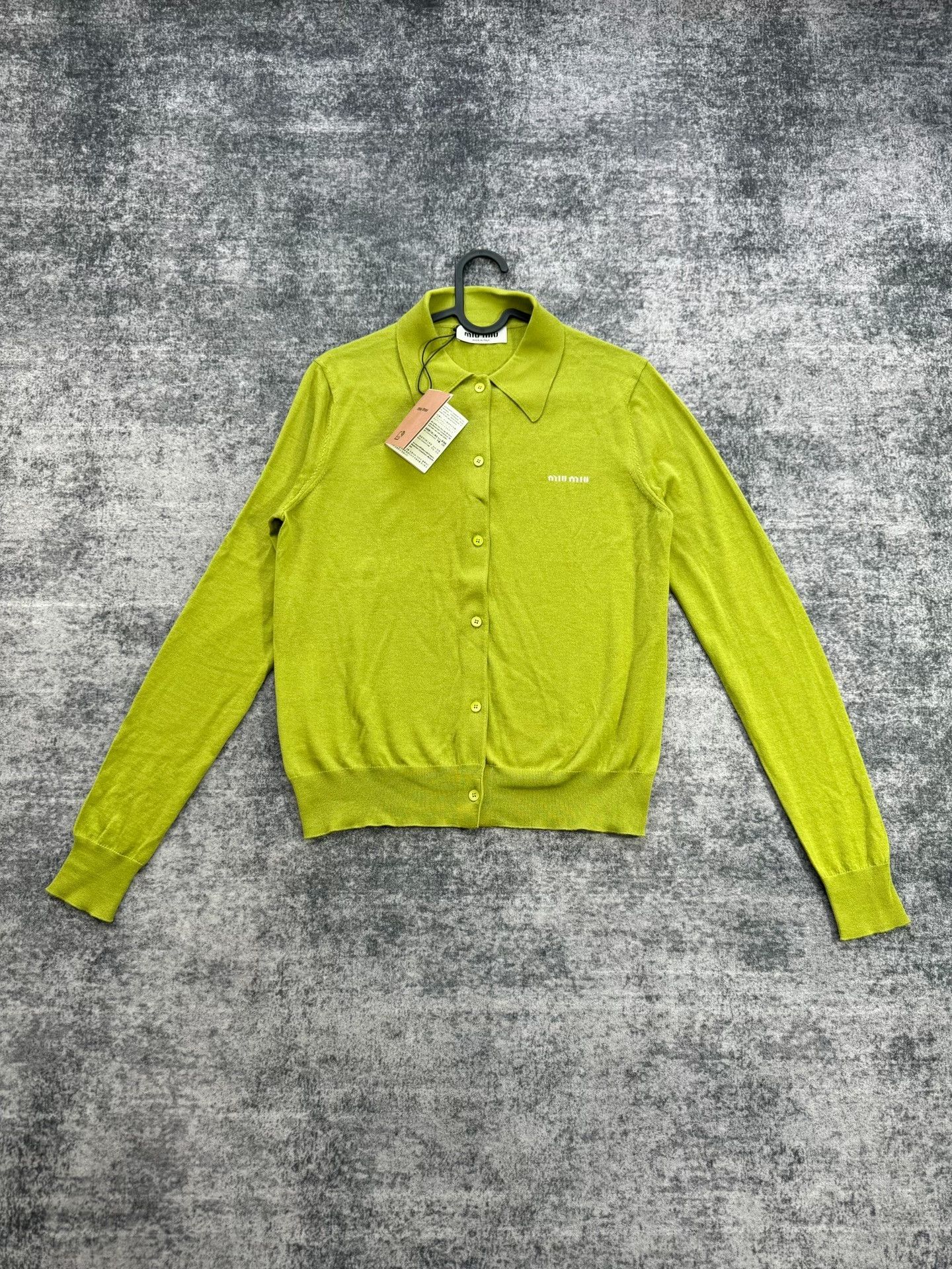 Miu Miu Miu Miu Avocado Green Cashmere Cardigan Size S / US 4 / IT 40 - 1 Thumbnail