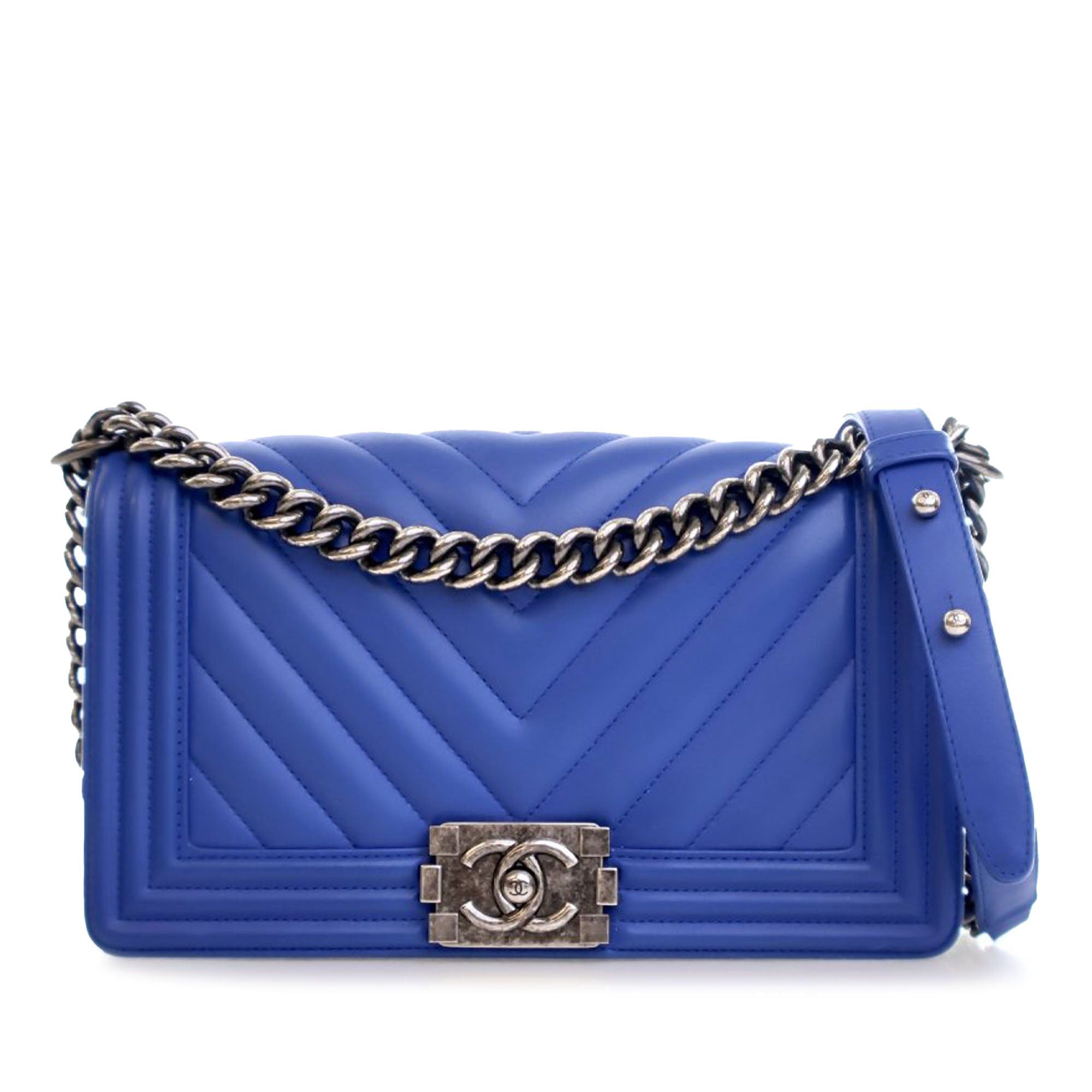 Chanel Old Medium Chevron Calfskin Boy Flap Size ONE SIZE - 1 Thumbnail
