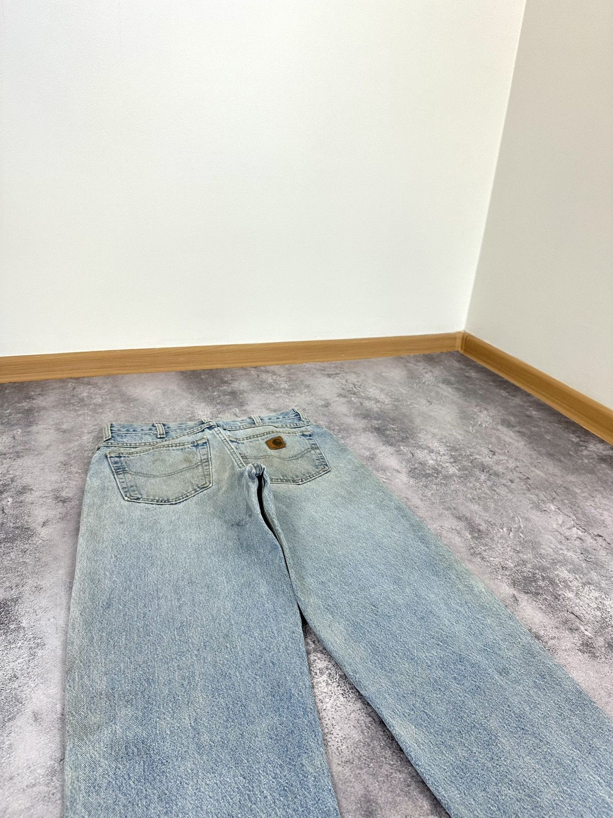 Carhartt Vintage 90s Carhartt Made In USA Light Blue Distressed Jeans Size US 32 / EU 48 - 6 Thumbnail