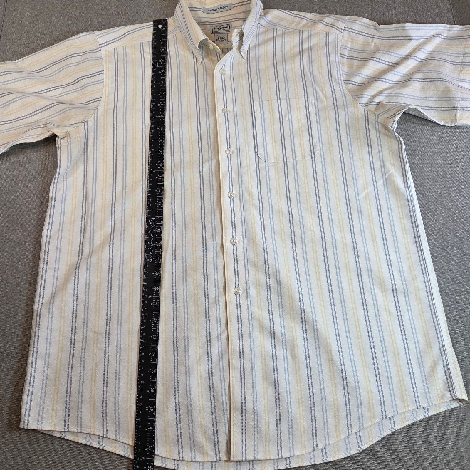 L.L. Bean LL Bean Wrinkle Free Striped Short Sleeve Shirt 16.5 Size US L / EU 52-54 / 3 - 6 Thumbnail