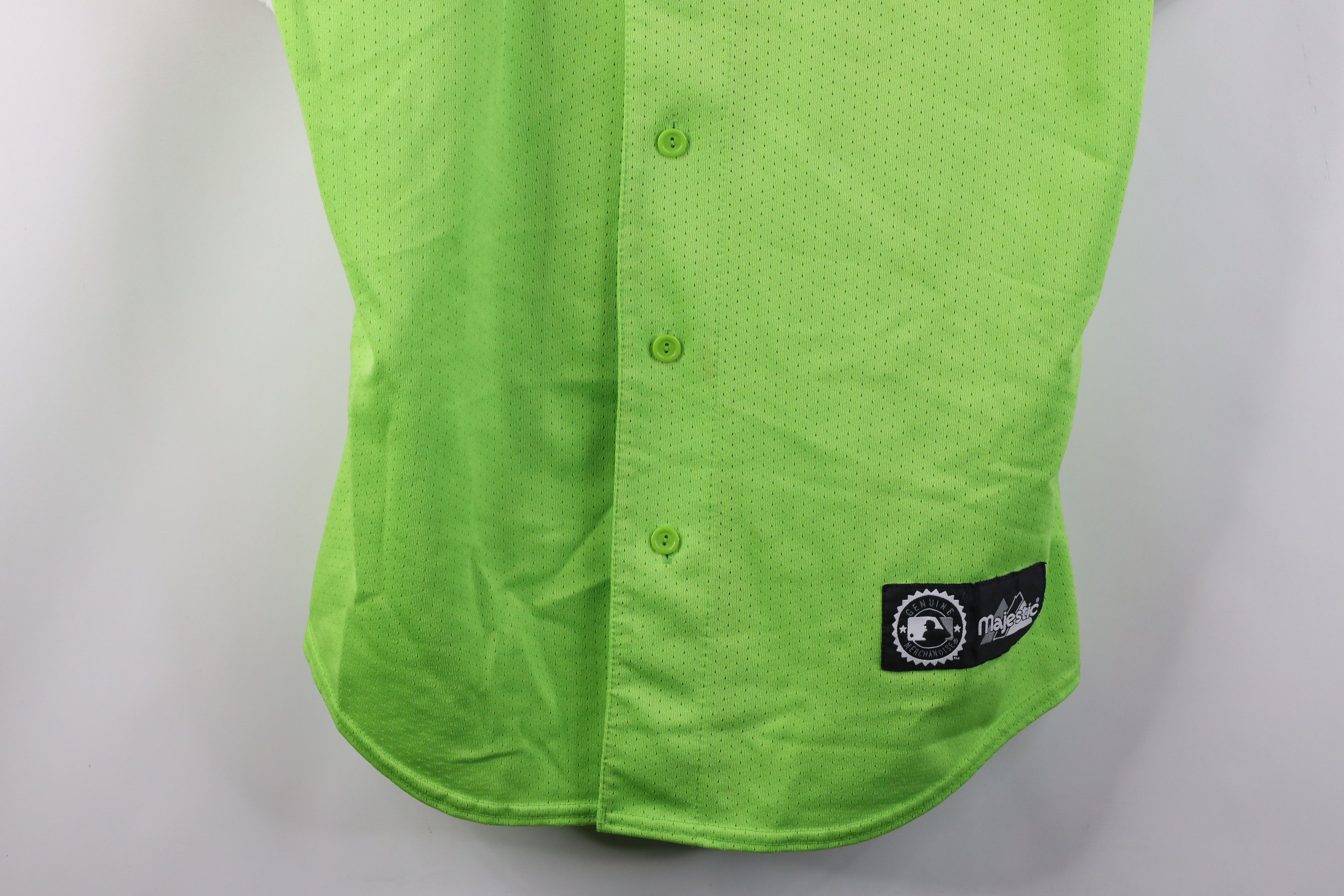 Majestic Vintage 90s Y2K Majestic Baseball Jersey Lime Green USA Size US M / EU 48-50 / 2 - 3 Thumbnail