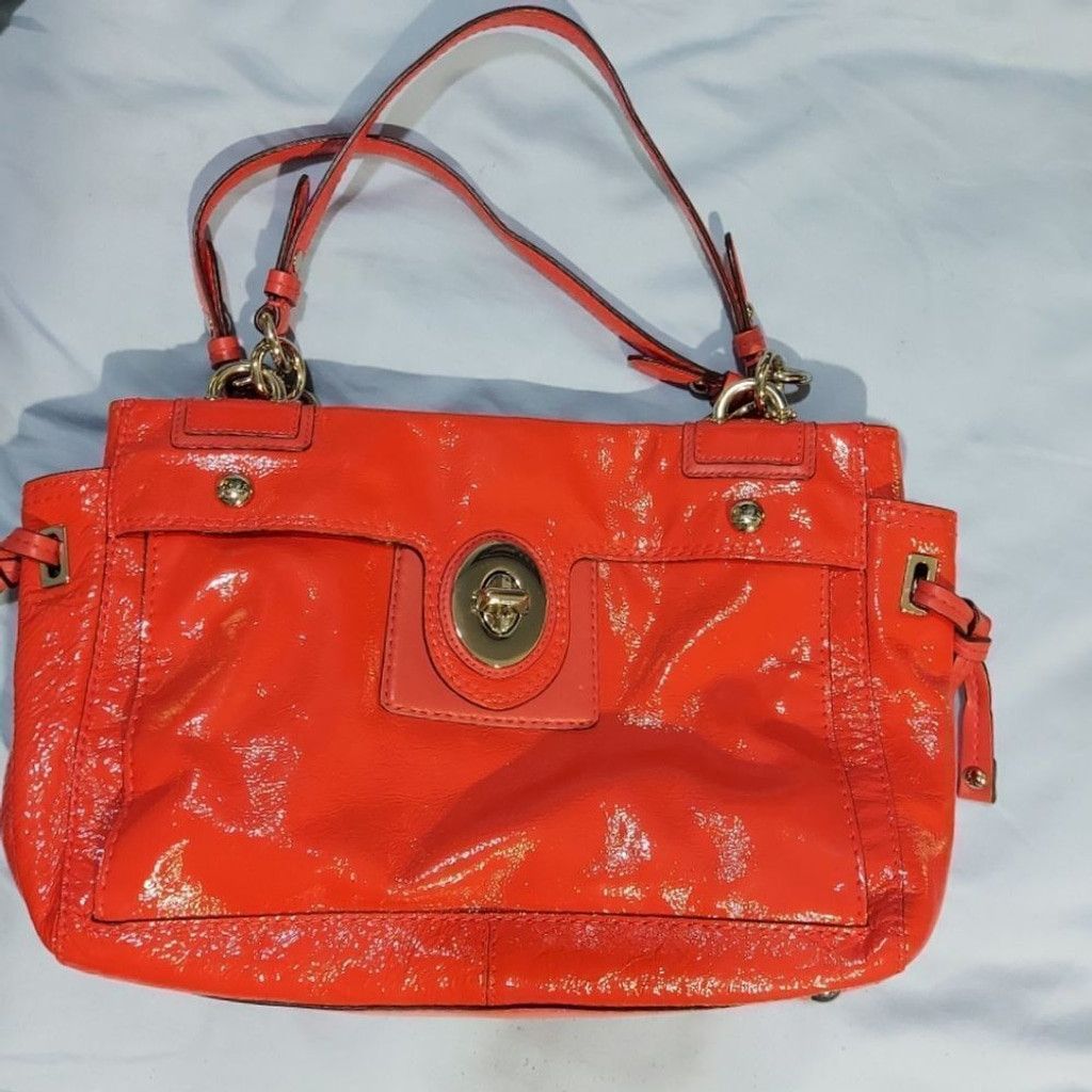 Coach Coach Peyton Patent Leather Turnkey Carryall Coral handbag Size ONE SIZE - 2 Thumbnail