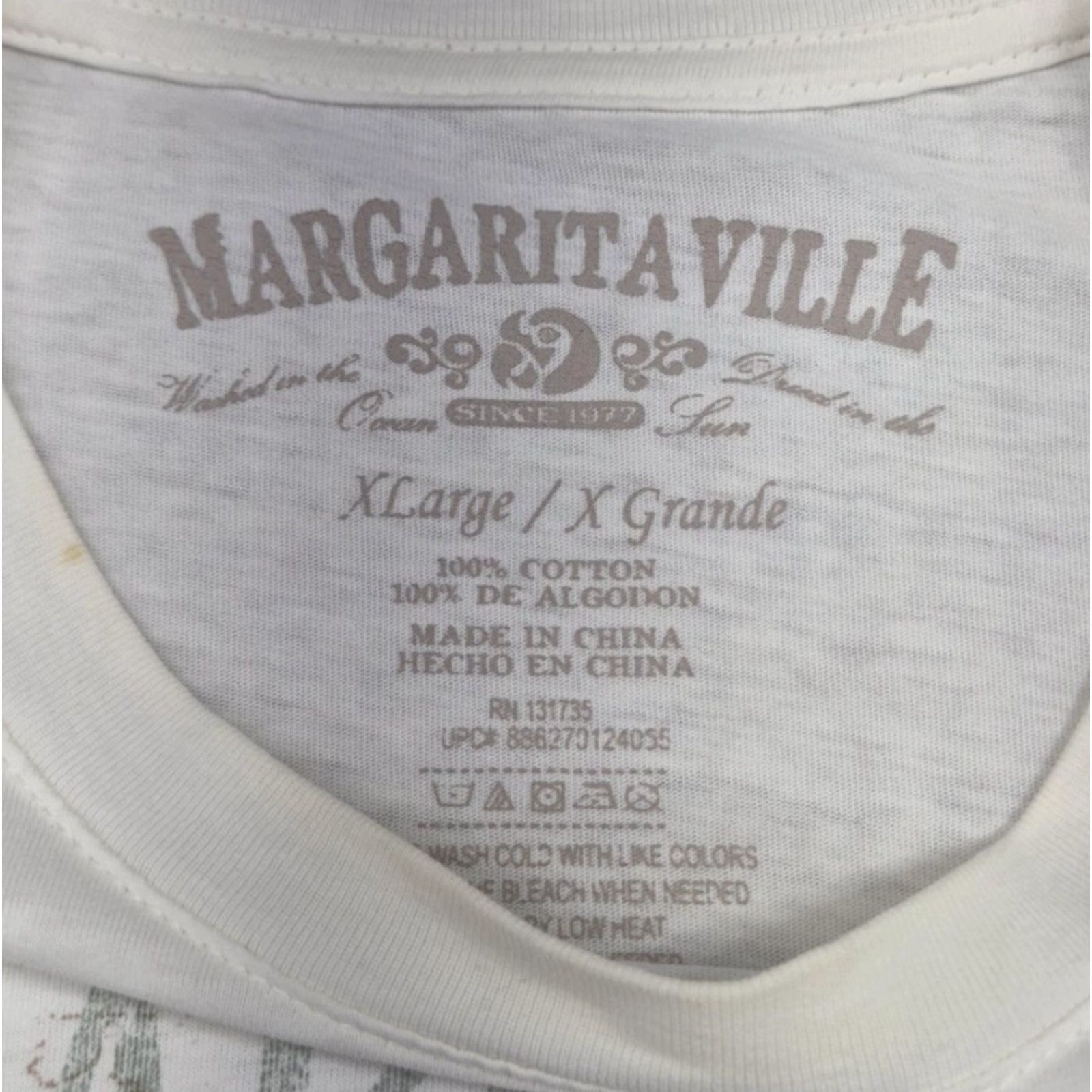 Vintage Margaritaville Shirt Mens XL White T-Shirt Crew Neck Graphic Tee Beach Tropical Size US XL / EU 56 / 4 - 5 Thumbnail