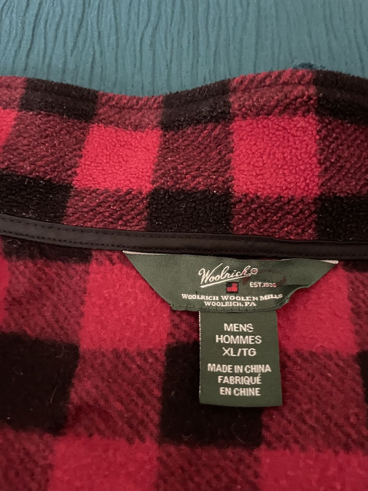 Woolrich Woolen Mills Heavyweight Buffalo Red & Black Fleece vest Size US XL / EU 56 / 4 - 9 Thumbnail