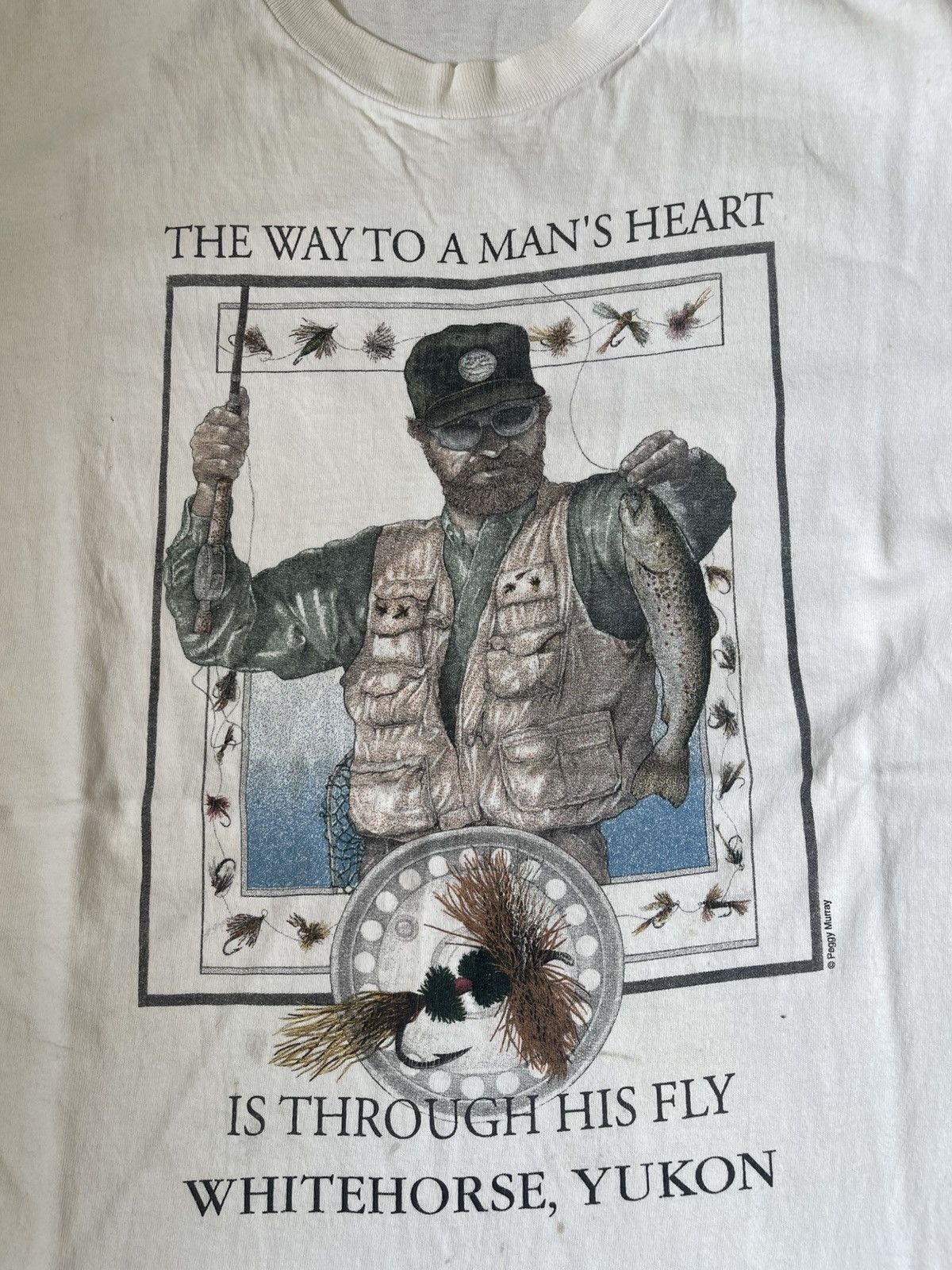 Vintage Vtg 90s Peggy Murray "The Way to a Man's Heart" Fly Fishing Size US L / EU 52-54 / 3 - 3 Thumbnail