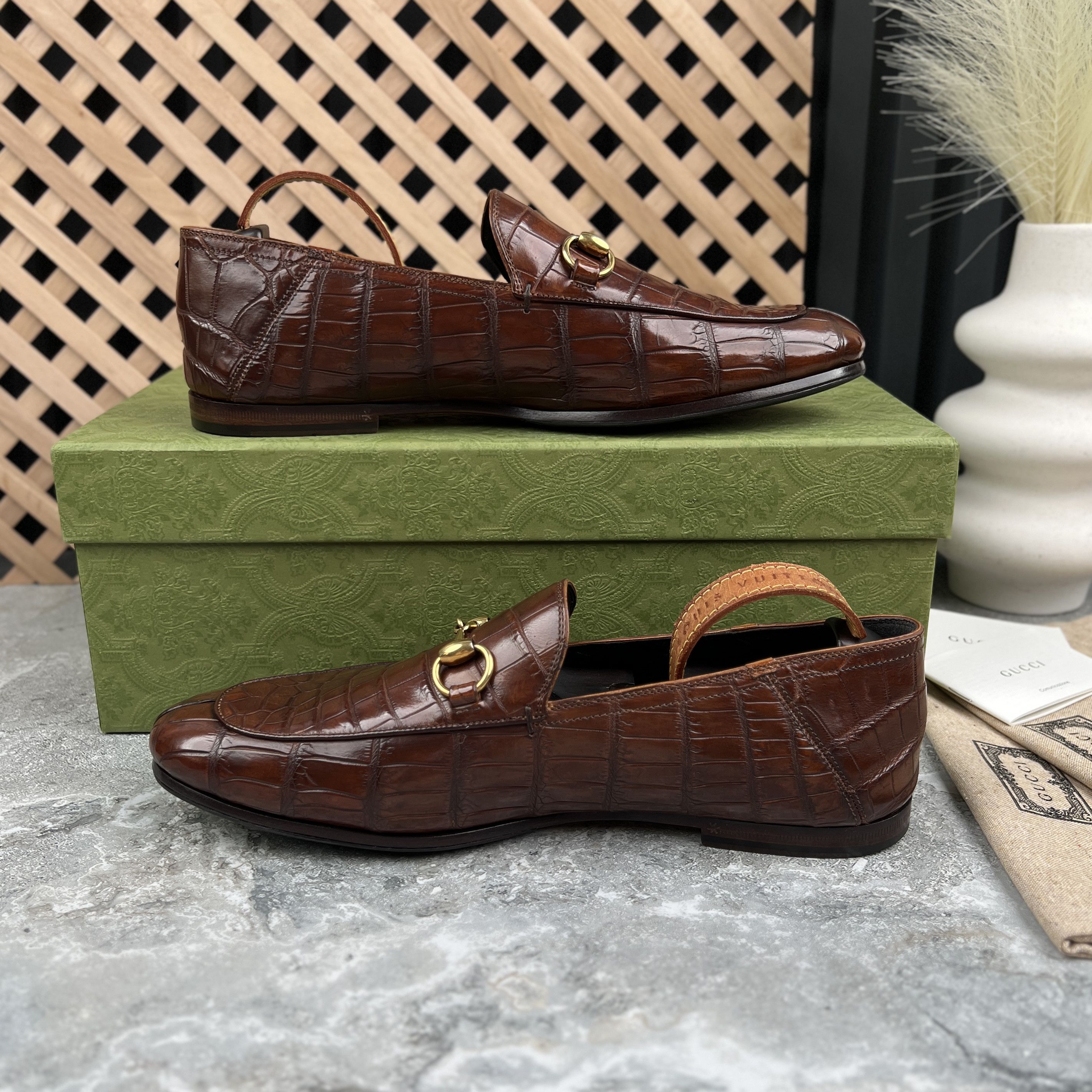 Gucci RRP$4470 RARE Gucci Jordaan Horsebit Loafer Crocodile Leathe Size US 8 / EU 41 - 7 Thumbnail